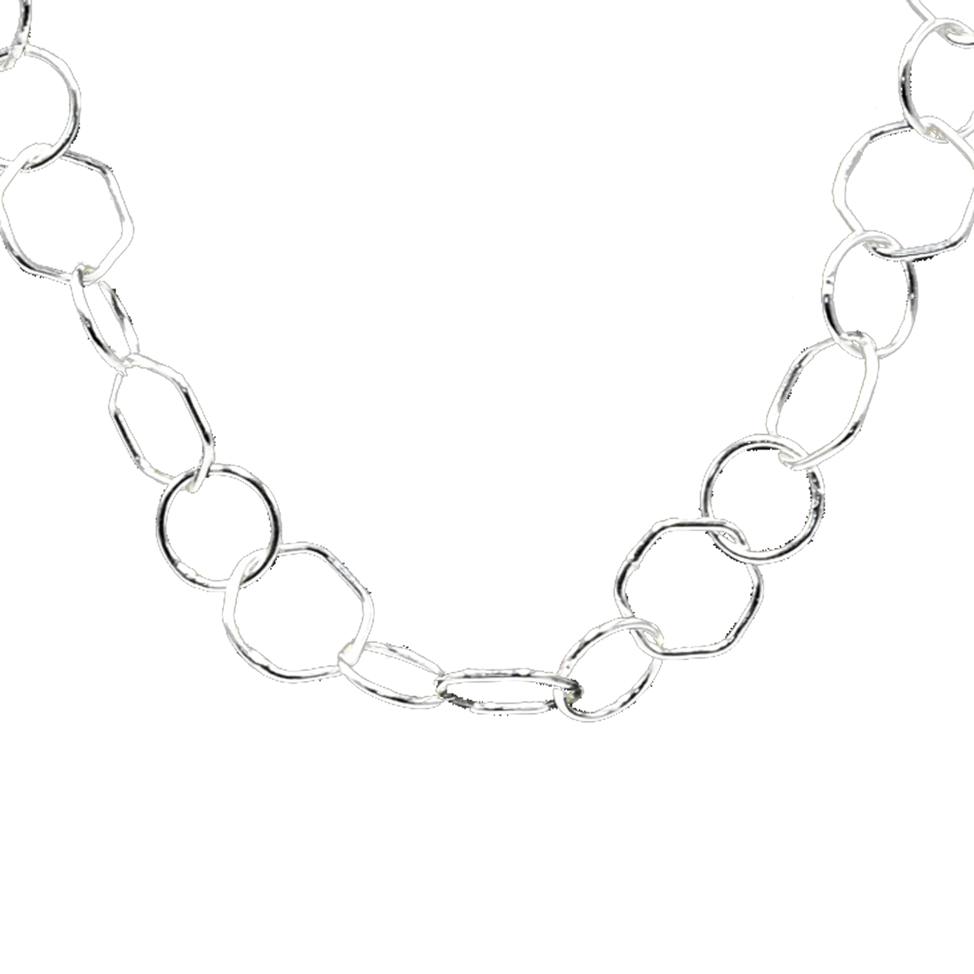 Hexagon Brass Silver Plated Chain - DeKulture DKW-1145-SLC