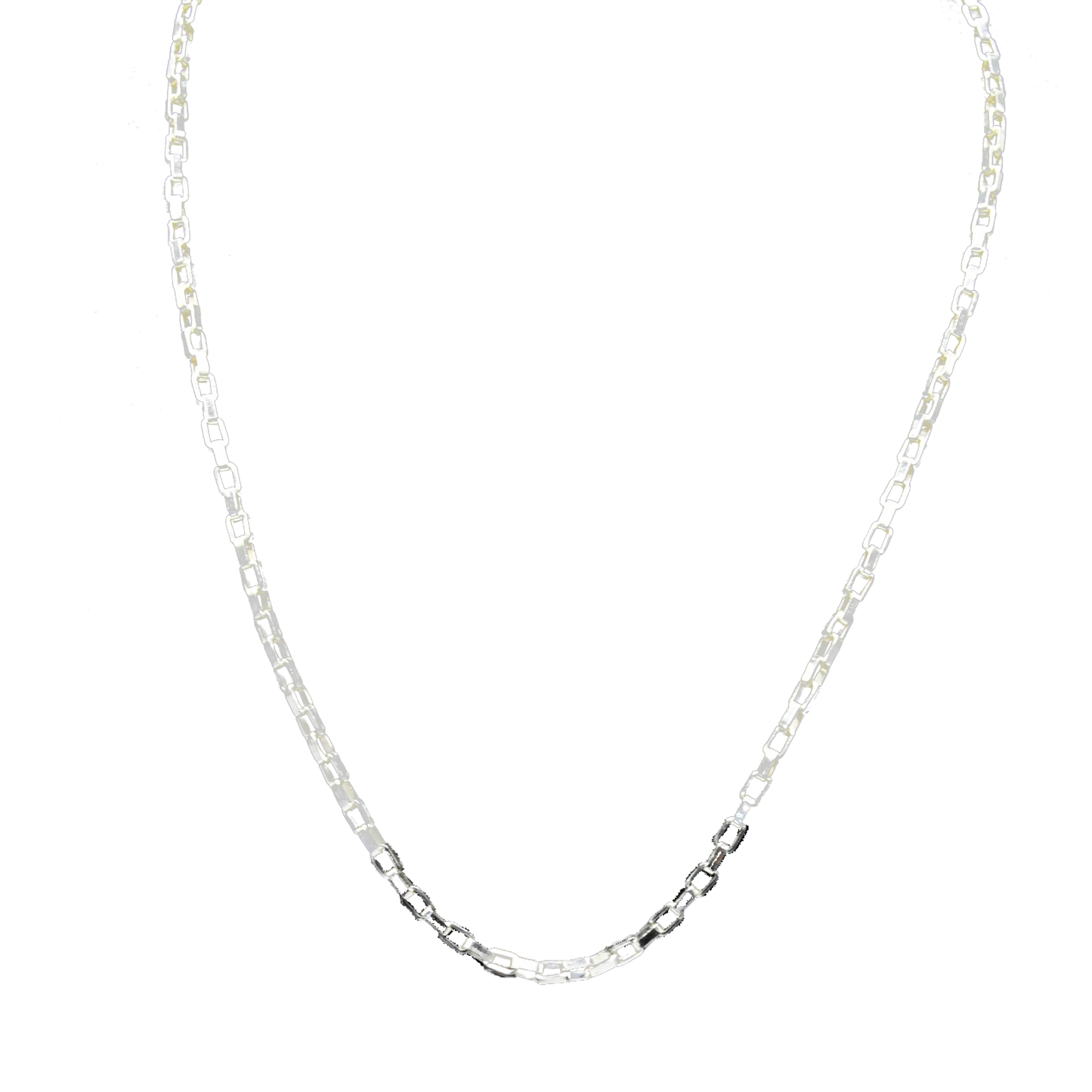 Box Brass Silver Plated Chain - DeKulture DKW-1146-SLC