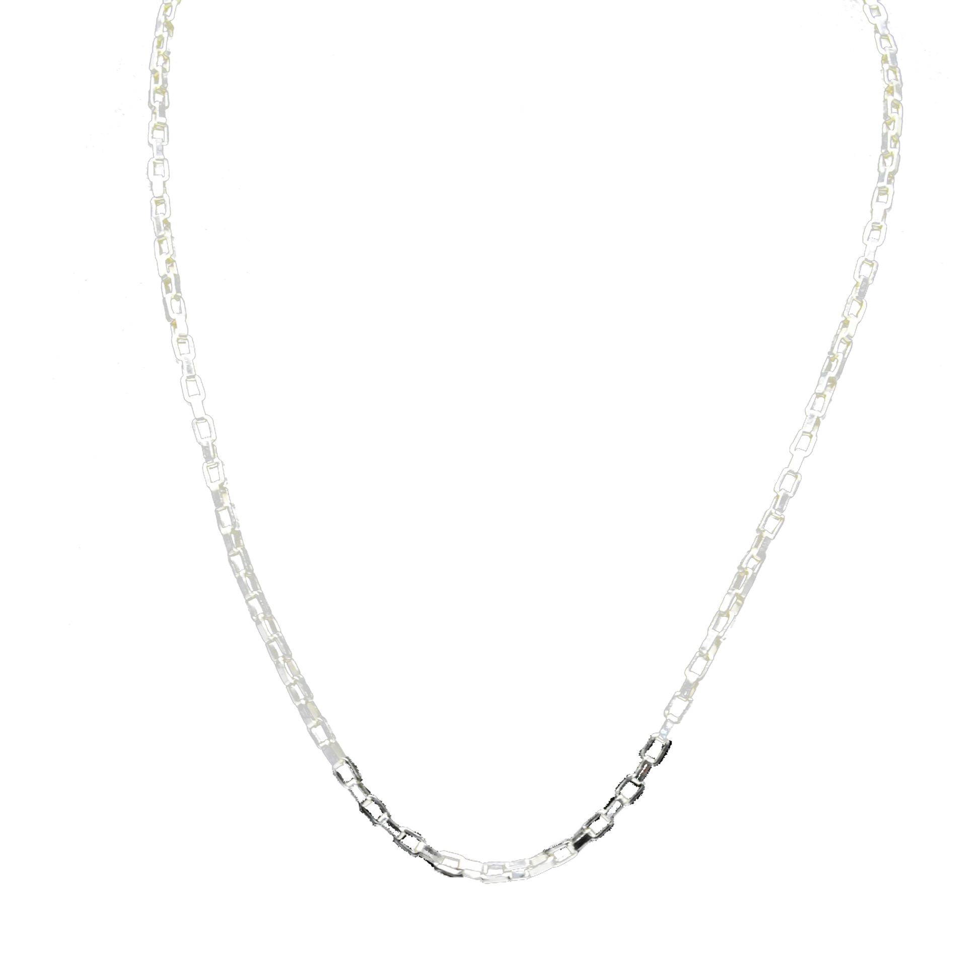 Box Brass Silver Plated Chain - DeKulture DKW-1146-SLC