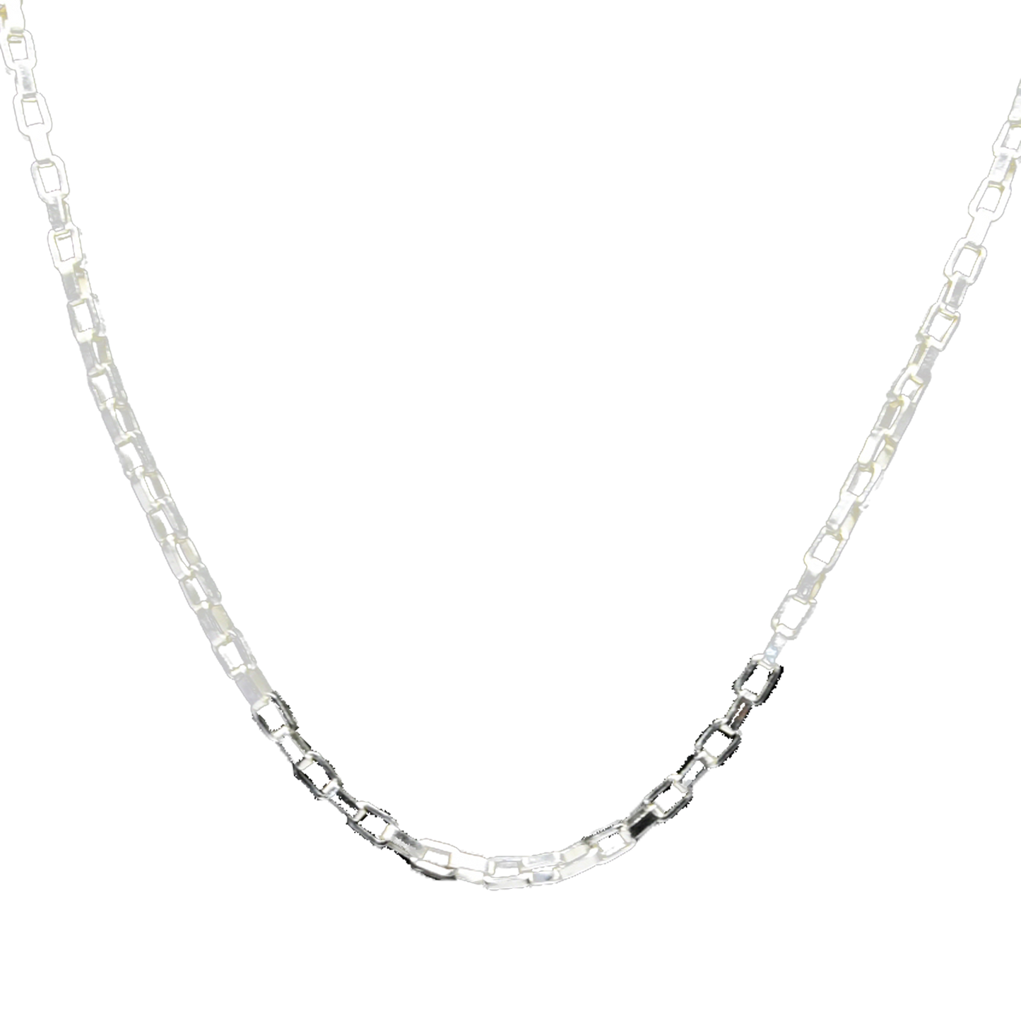 Box Brass Silver Plated Chain - DeKulture DKW-1146-SLC