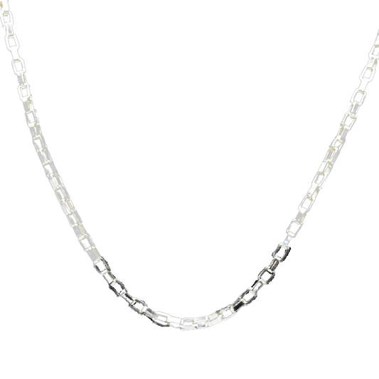 Box Brass Silver Plated Chain - DeKulture DKW-1146-SLC