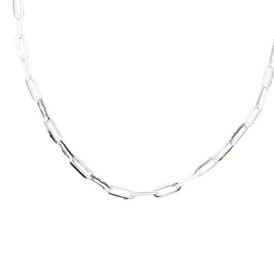 Big Paper Clip Brass Silver Plated Chain - DeKulture DKW-1149-SLC