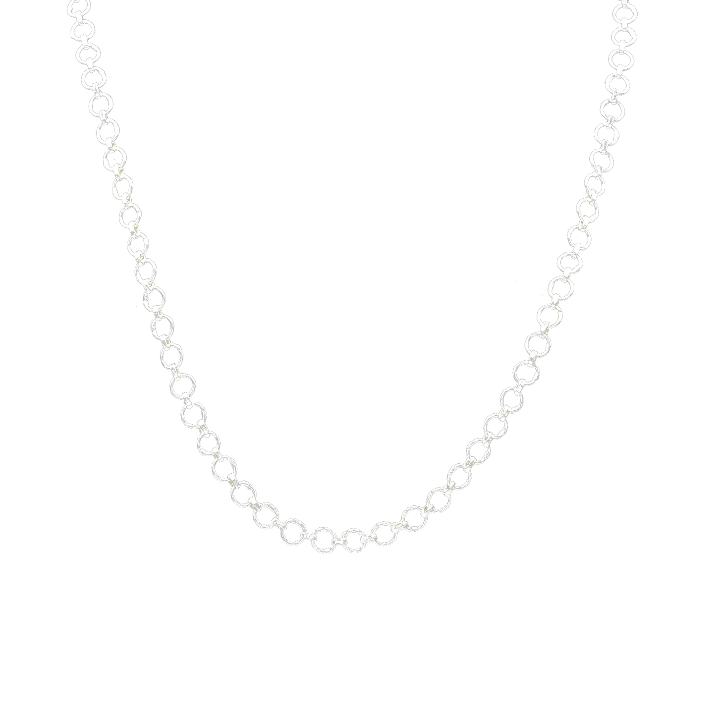 Circular Hoop Brass Silver Plated Chain - DeKulture DKW-1152-SLC