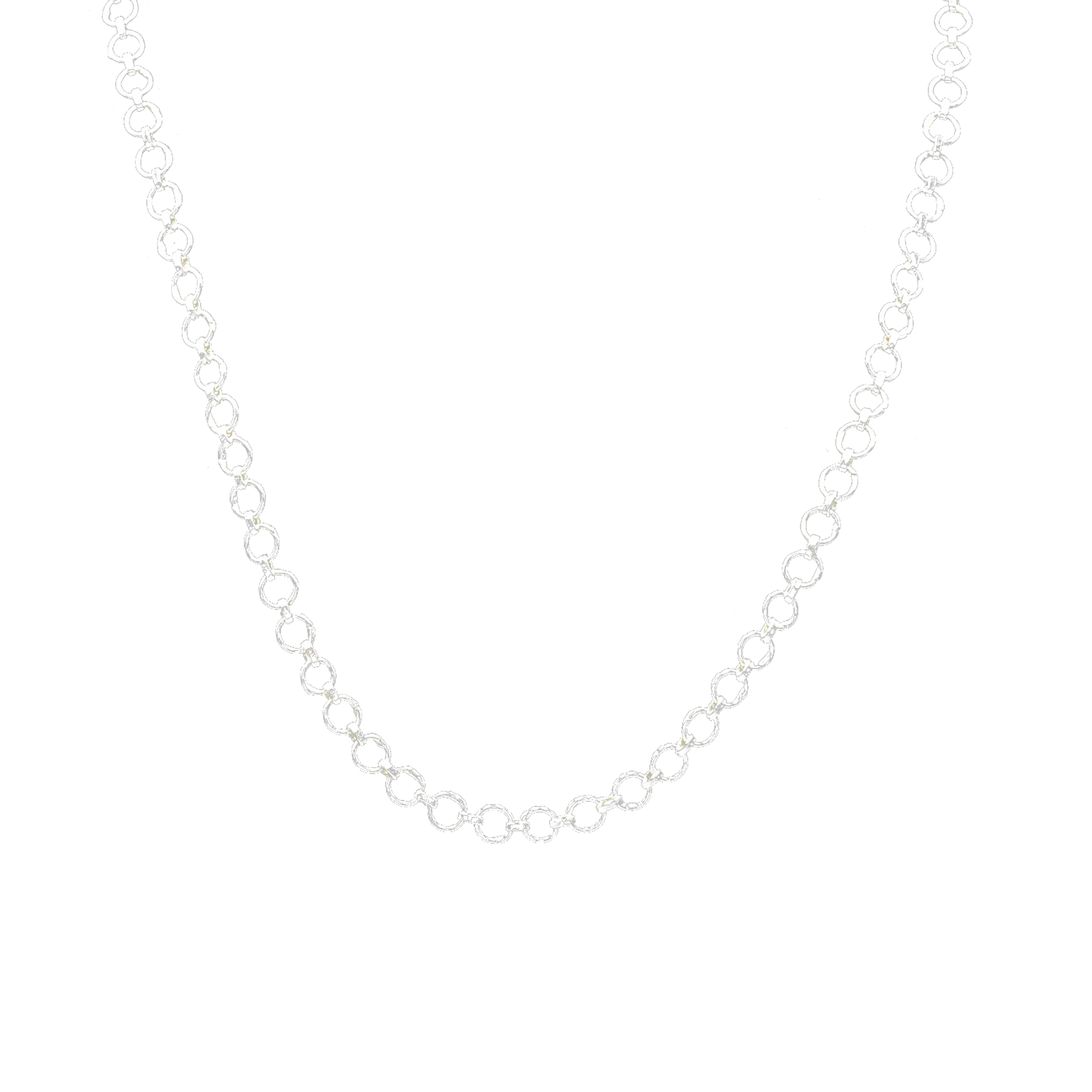 Circular Hoop Brass Silver Plated Chain - DeKulture DKW-1152-SLC