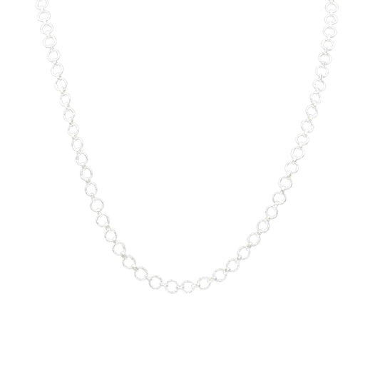 Circular Hoop Brass Silver Plated Chain - DeKulture DKW-1152-SLC