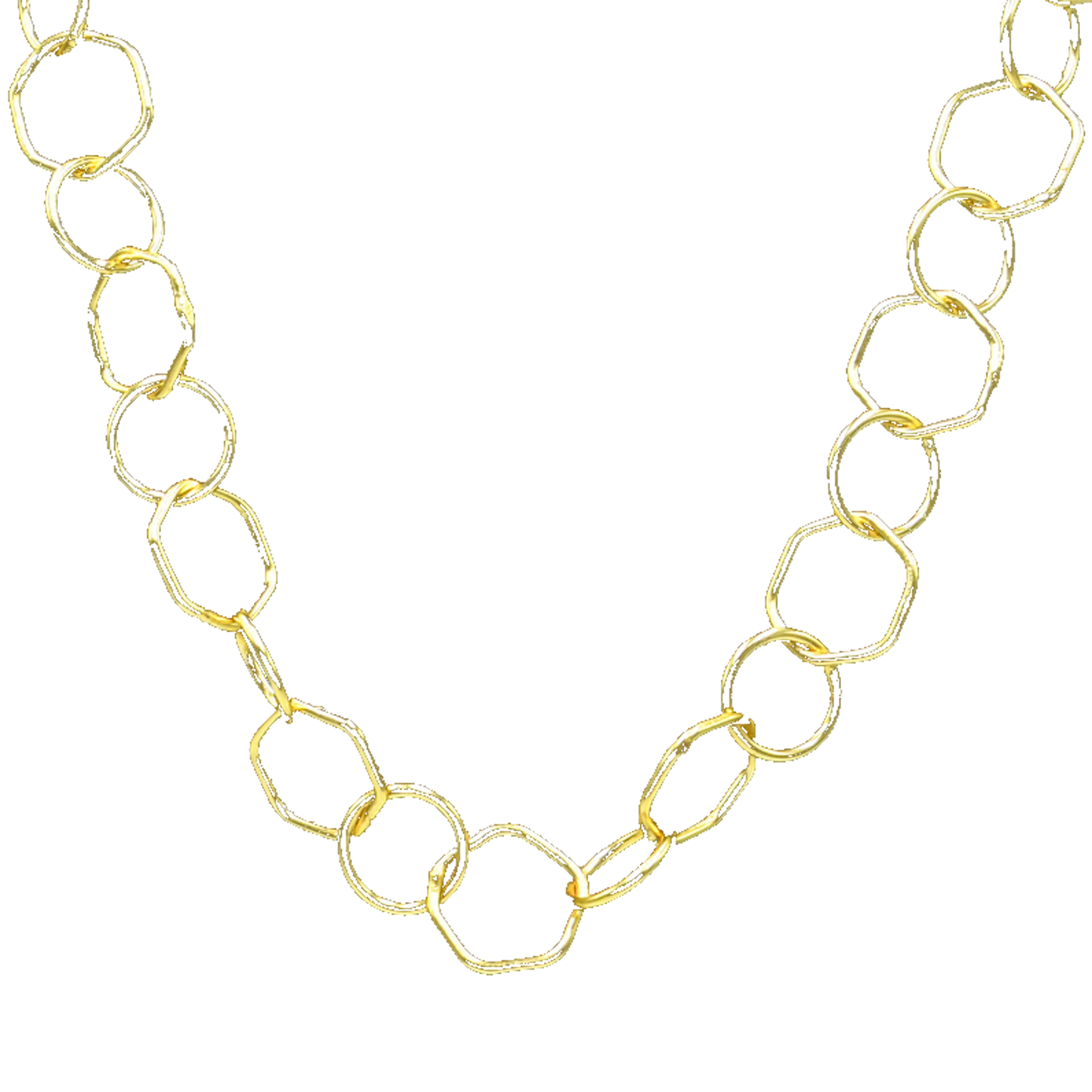 Hexagon Brass Gold Plated Chain - DeKulture DKW-1160-GLC
