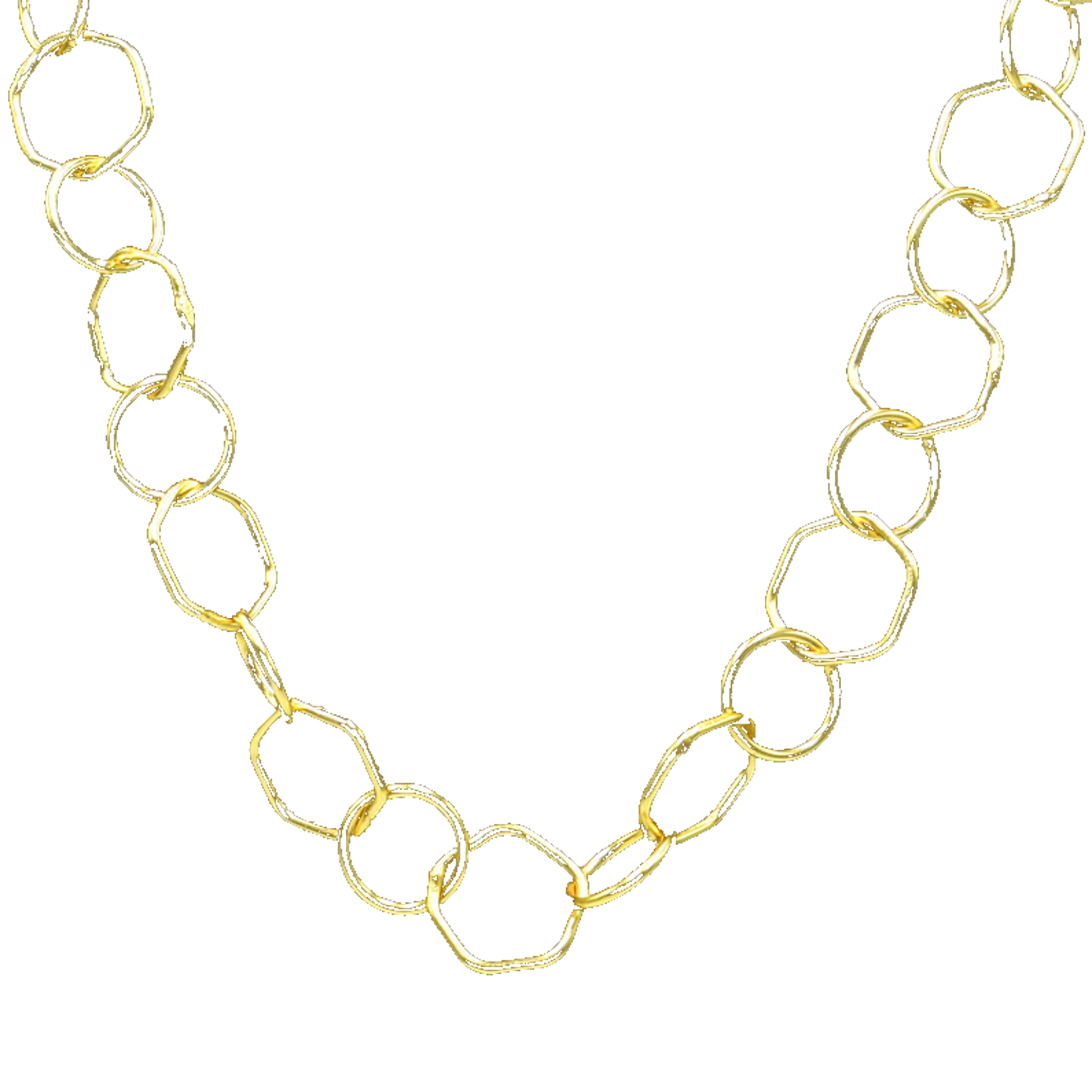 Hexagon Brass Gold Plated Chain - DeKulture DKW-1160-GLC