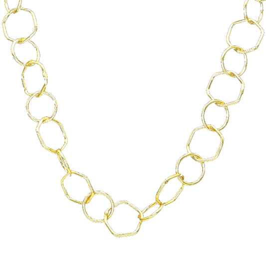 Hexagon Brass Gold Plated Chain - DeKulture DKW-1160-GLC