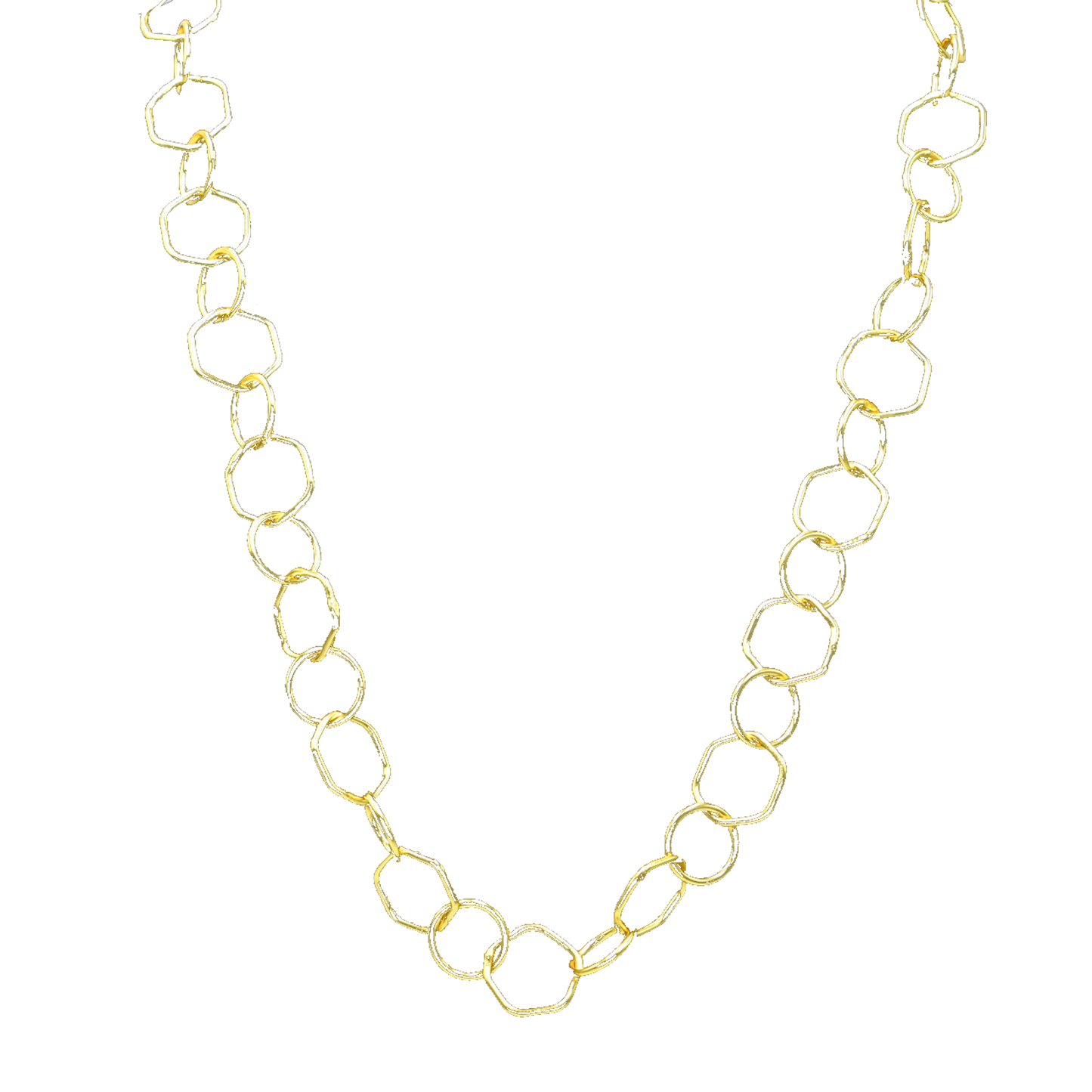 Hexagon Brass Gold Plated Chain - DeKulture DKW-1160-GLC