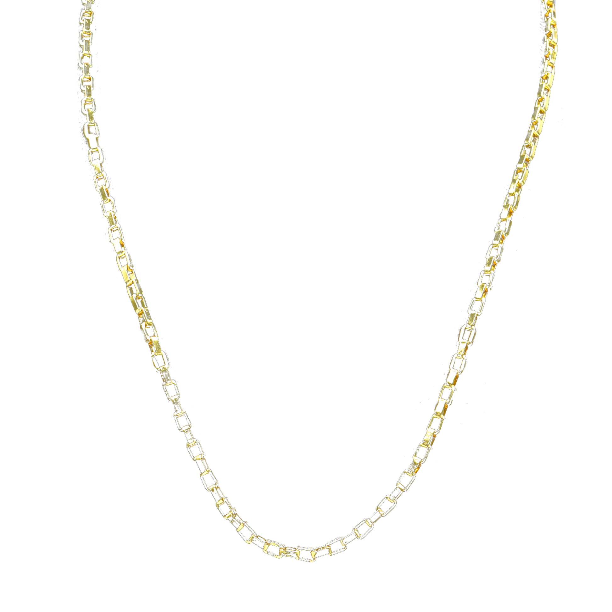 Hexagon Brass Gold Plated Chain - DeKulture DKW-1160-GLC