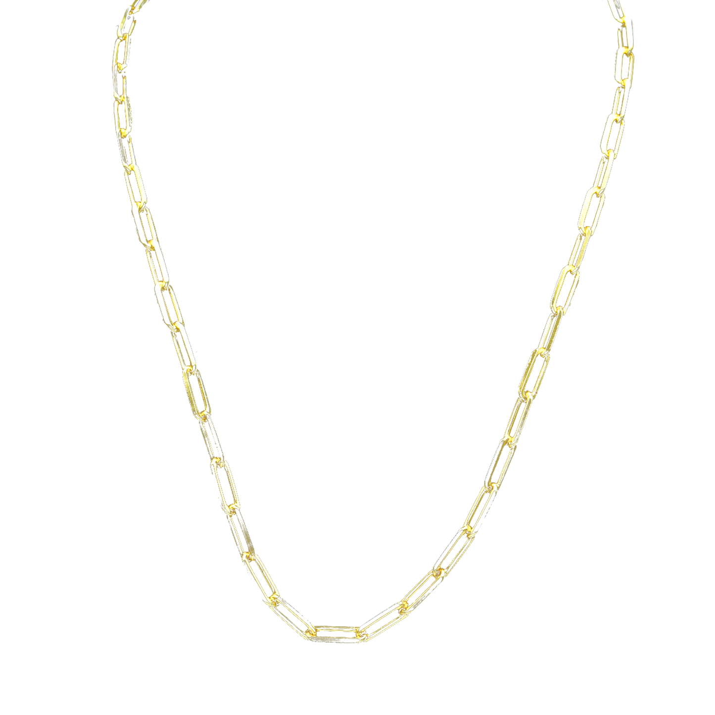 Big Paperclip Brass Gold Plated Chain - DeKulture DKW-1164-GLC