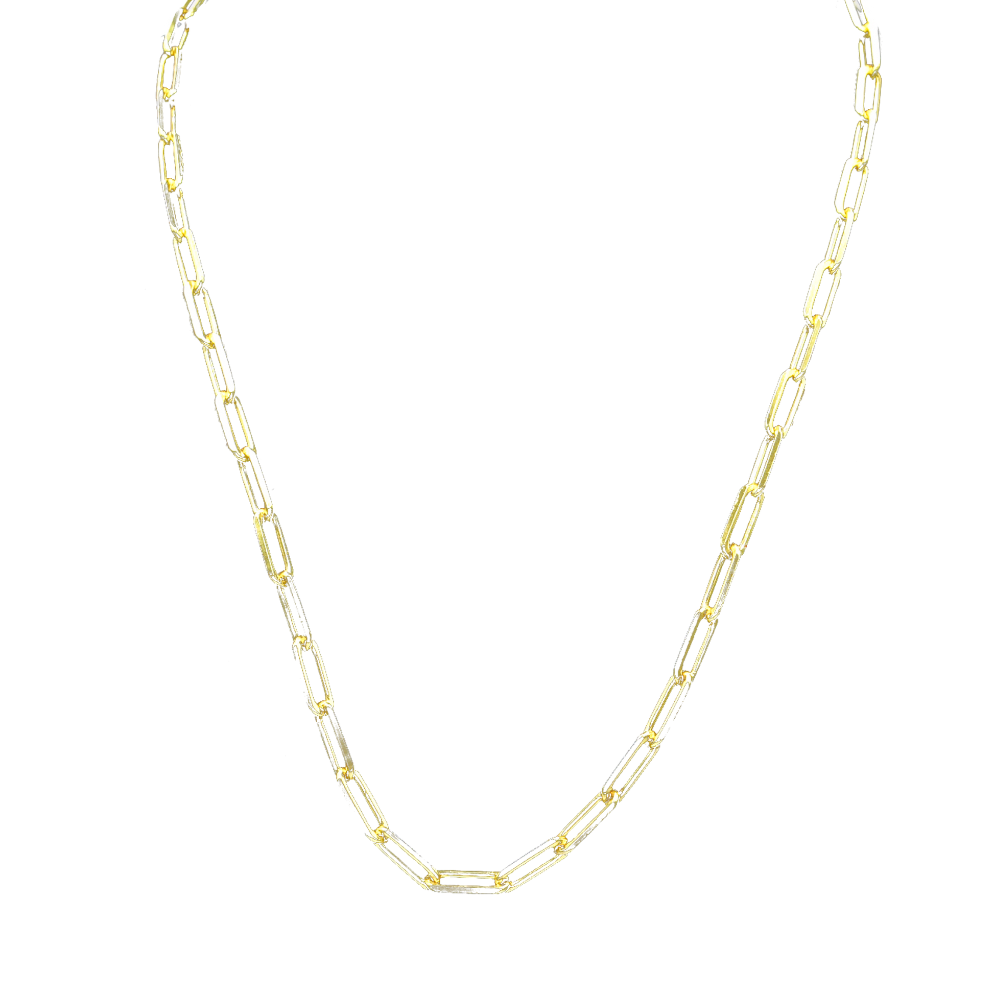 Big Paperclip Brass Gold Plated Chain - DeKulture DKW-1164-GLC