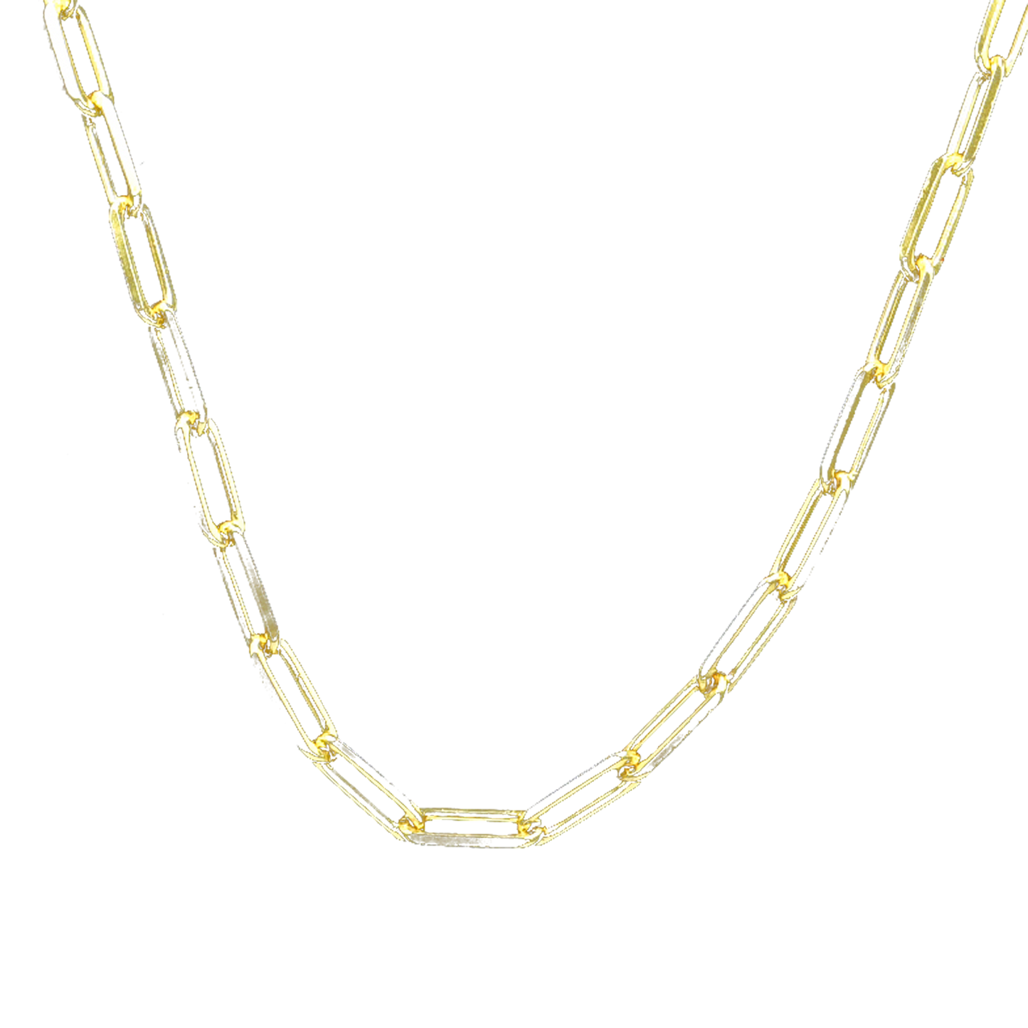 Big Paperclip Brass Gold Plated Chain - DeKulture DKW-1164-GLC