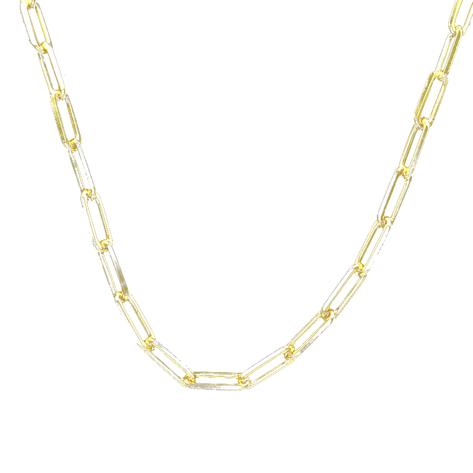 Big Paperclip Brass Gold Plated Chain - DeKulture DKW-1164-GLC