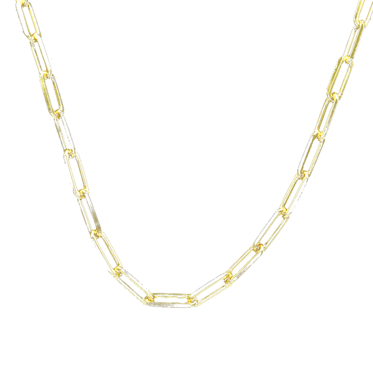 Big Paperclip Brass Gold Plated Chain - DeKulture DKW-1164-GLC