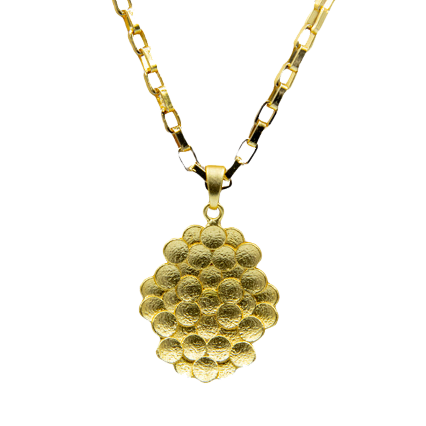 Bee Hive Hammered Brass Pendant - DeKulture DKW-1504-NKJ