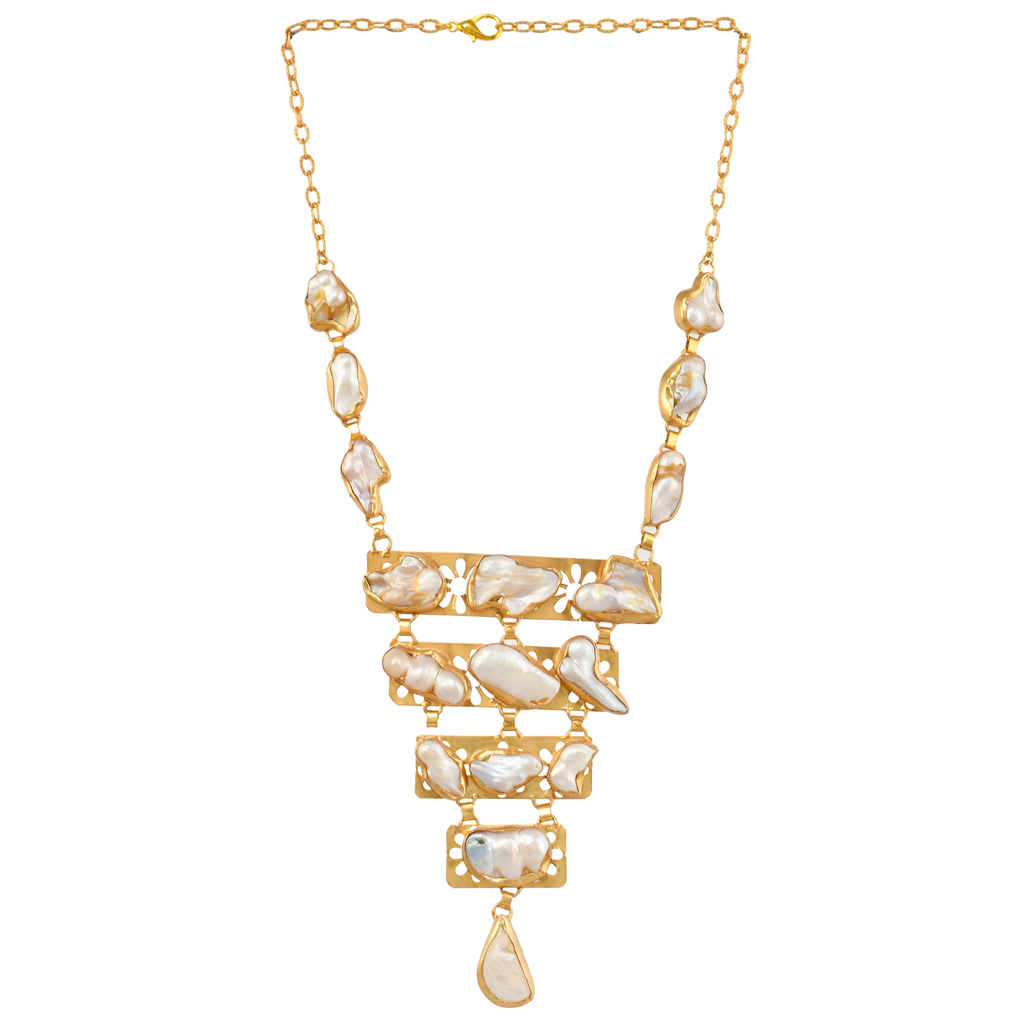 Biwa Pearl Dangler Silver Plated Hook Earring - DeKulture DKW-1465-SEJ