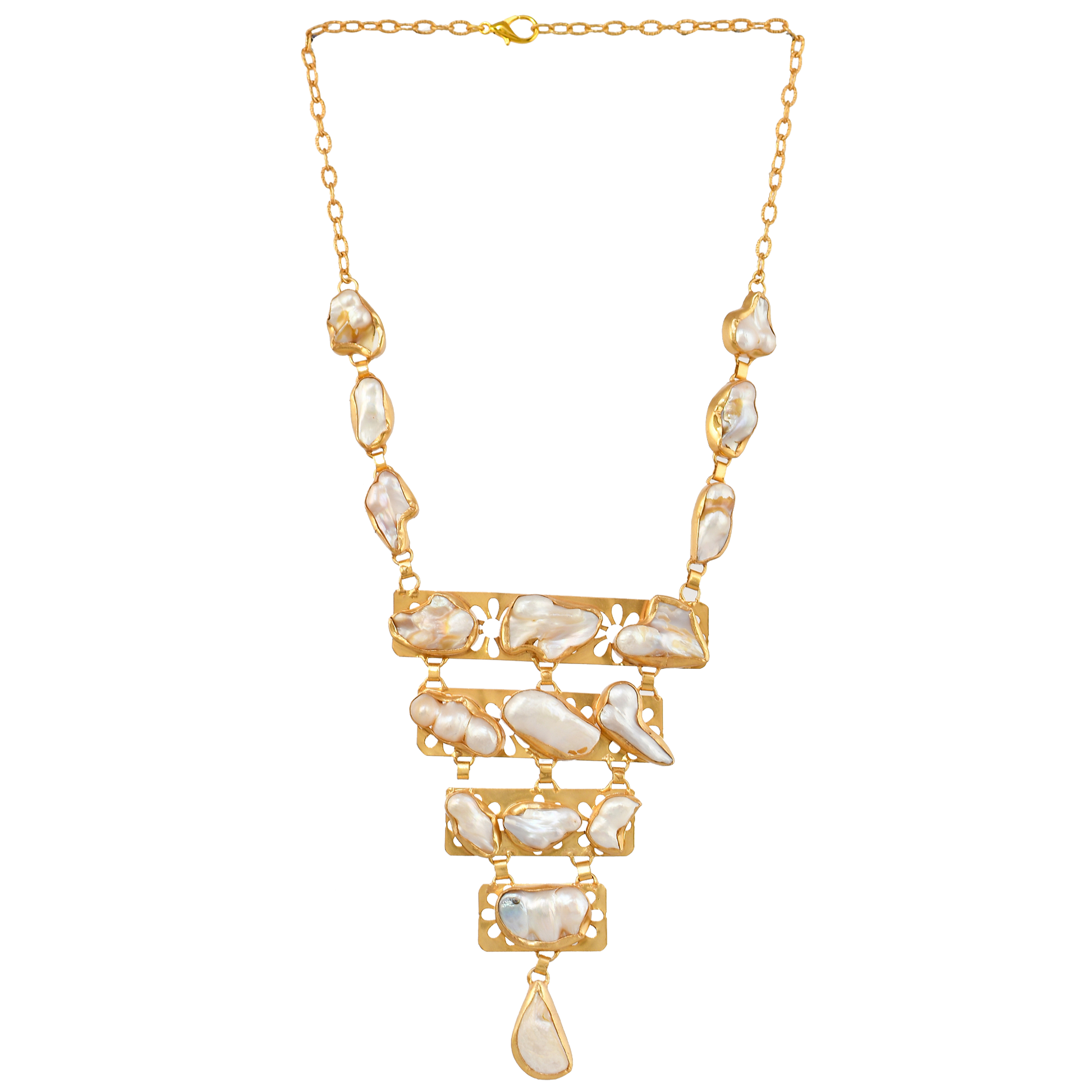 Biwa Pearl Dangler Silver Plated Hook Earring - DeKulture DKW-1465-SEJ