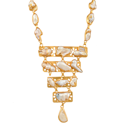 Baroque Pearl Rough Gemstone Necklace jewelry - DeKulture DKW-1041-NKJ