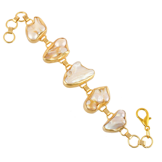 Baroque Pearl Rough Gemstone Bracelet - DeKulture DKW-1044-BRJ