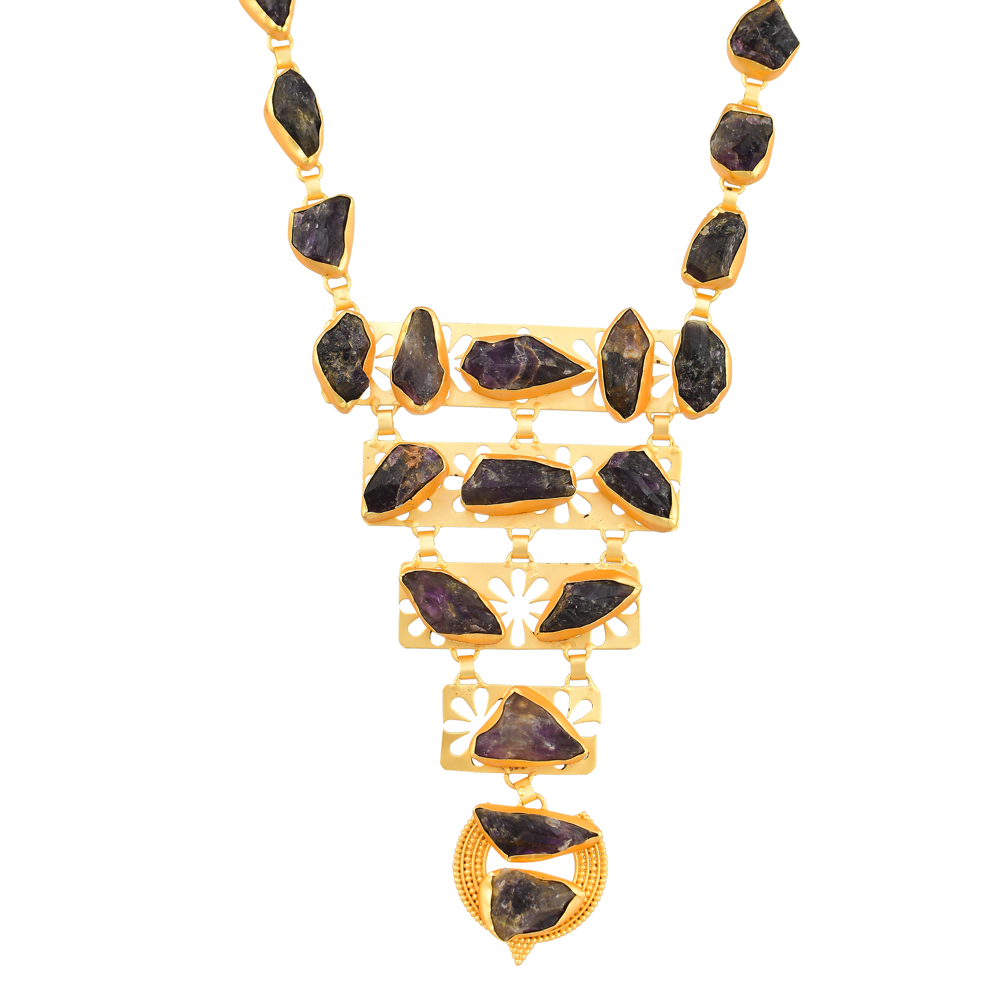 Amethyst Rough Gemstone Necklace Fashion jewelry - DeKulture DKW-1049-NKJ