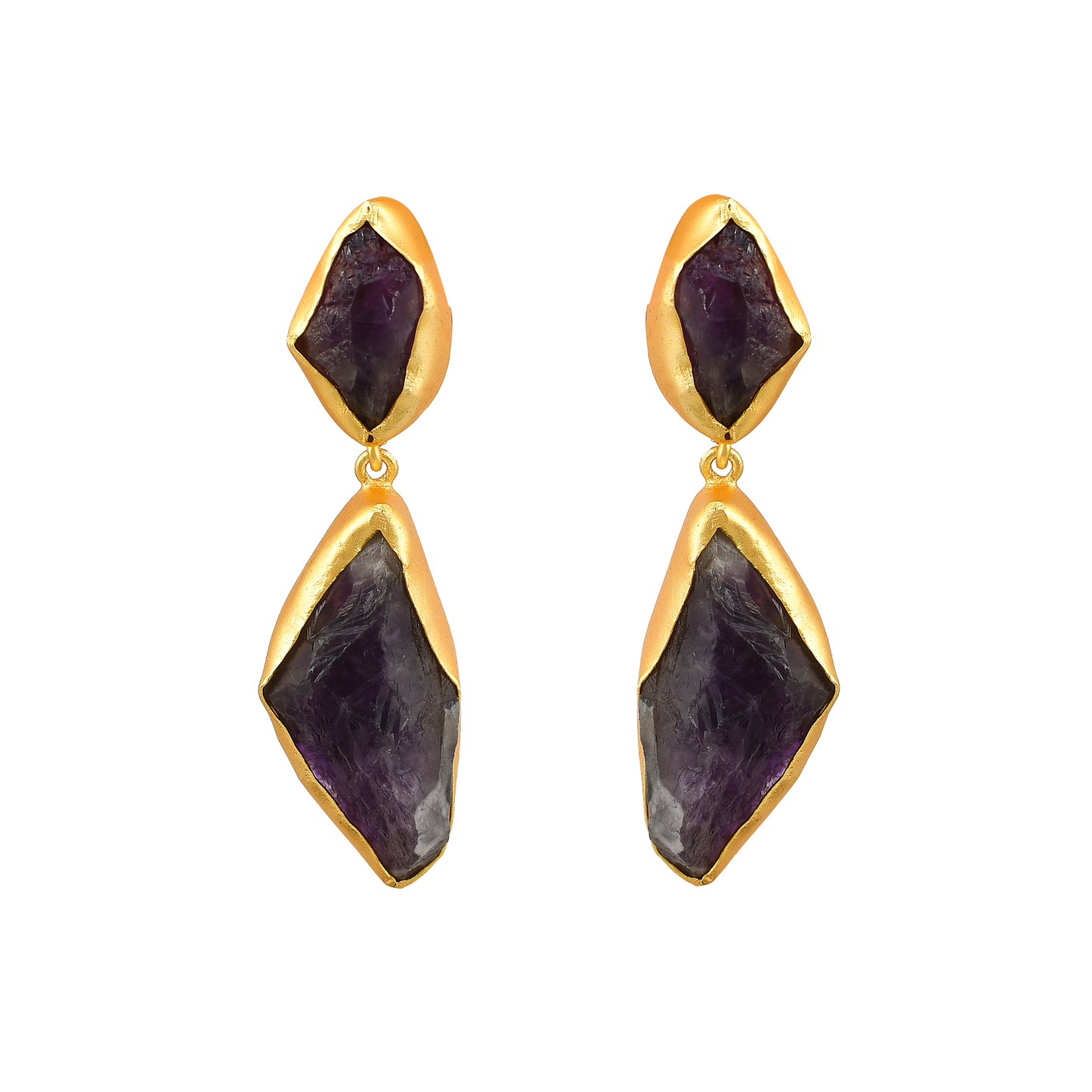 Amethyst Rough Gemstone Stud Earring - DeKulture DKW-1051-SEJ