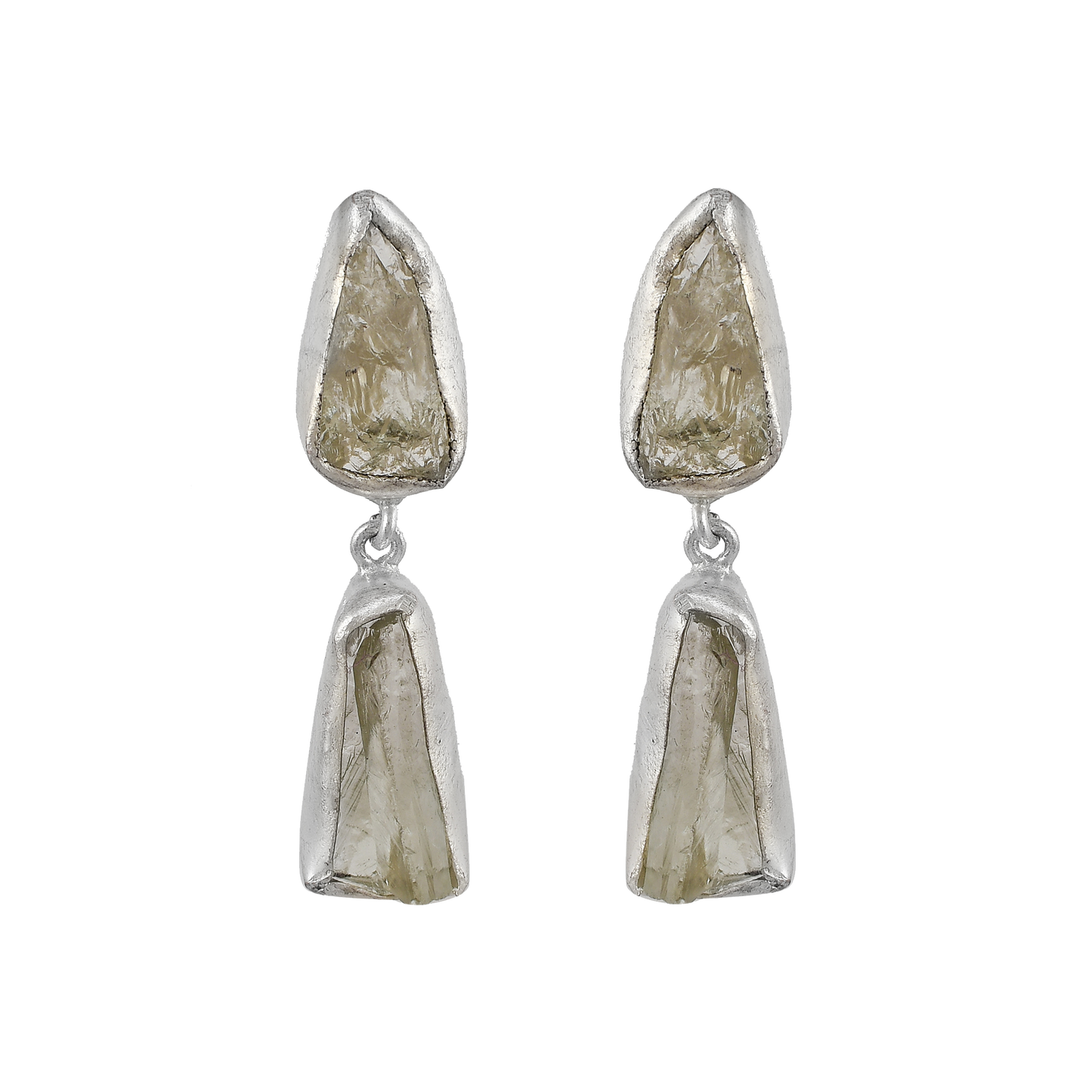 Crystal Quartz Rough Gemstone Stud Earring - DeKulture DKW-1062-SEJ