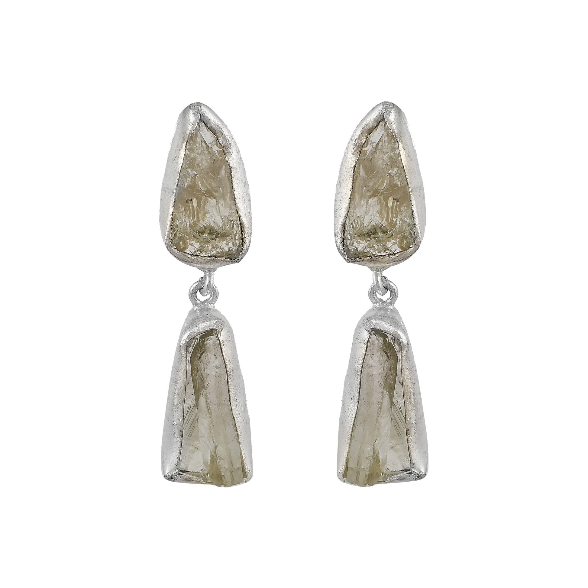 Crystal Quartz Rough Gemstone Stud Earring - DeKulture DKW-1062-SEJ