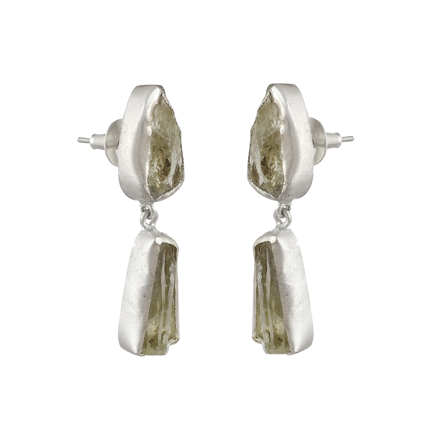 Crystal Quartz Rough Gemstone Stud Earring - DeKulture DKW-1062-SEJ