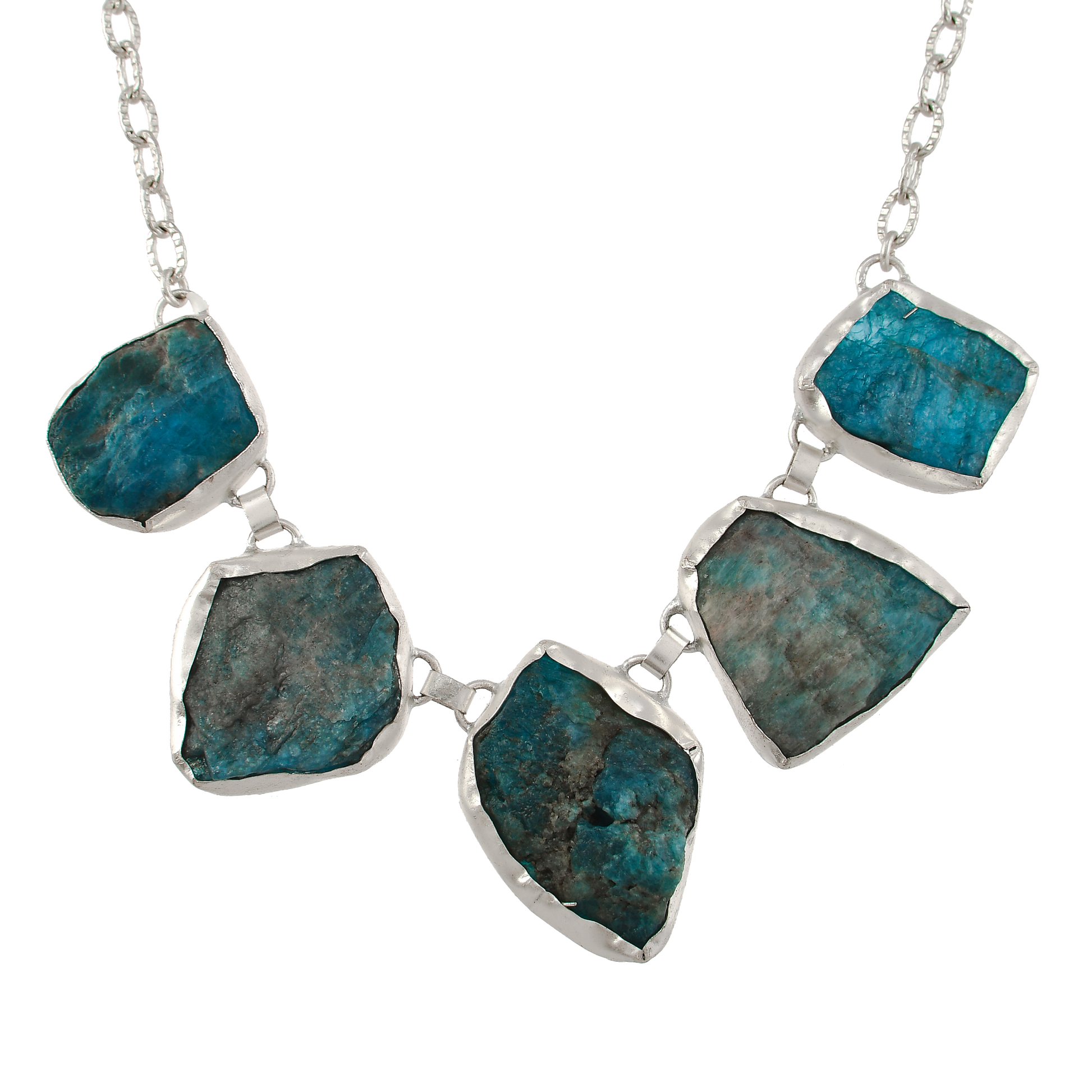 Blue Apatite Gemstone Pendant Necklace jewelry - DeKulture DKW-1076-NKJ