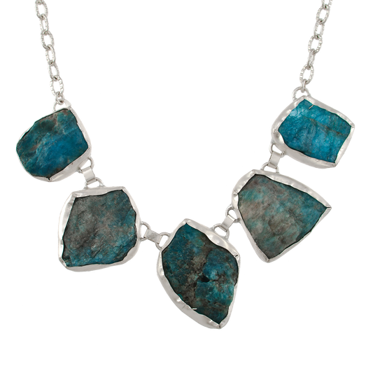 Blue Apatite Gemstone Pendant Necklace jewelry - DeKulture DKW-1076-NKJ