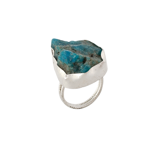 Apatite Rough Gemstone Adjustable Ring - DeKulture DKW-1077-RGJ