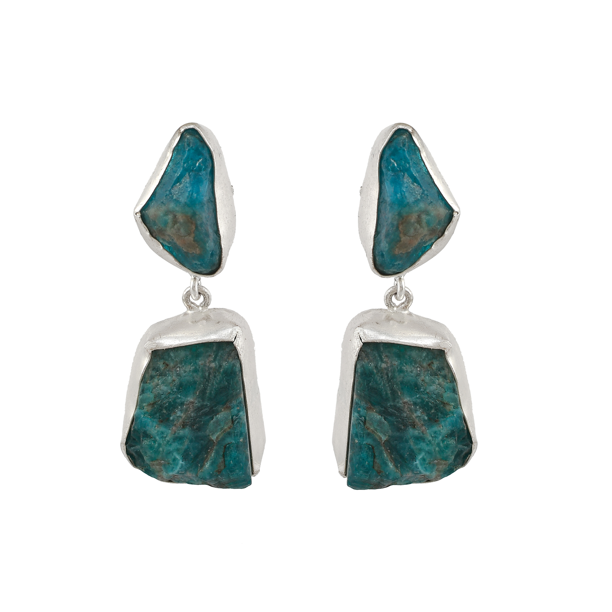 Apatite Rough Gemstone Stud Earring - DeKulture DKW-1078-SEJ