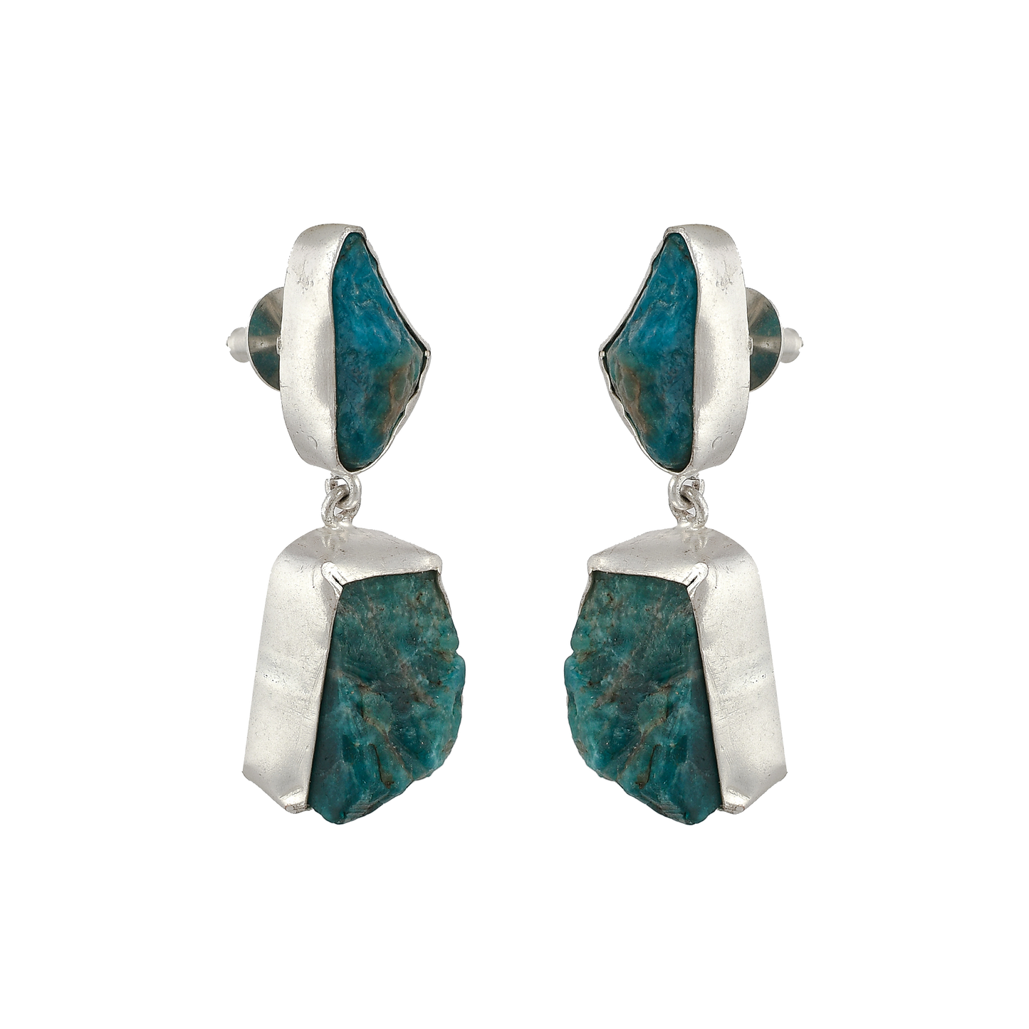 Apatite Rough Gemstone Stud Earring - DeKulture DKW-1078-SEJ