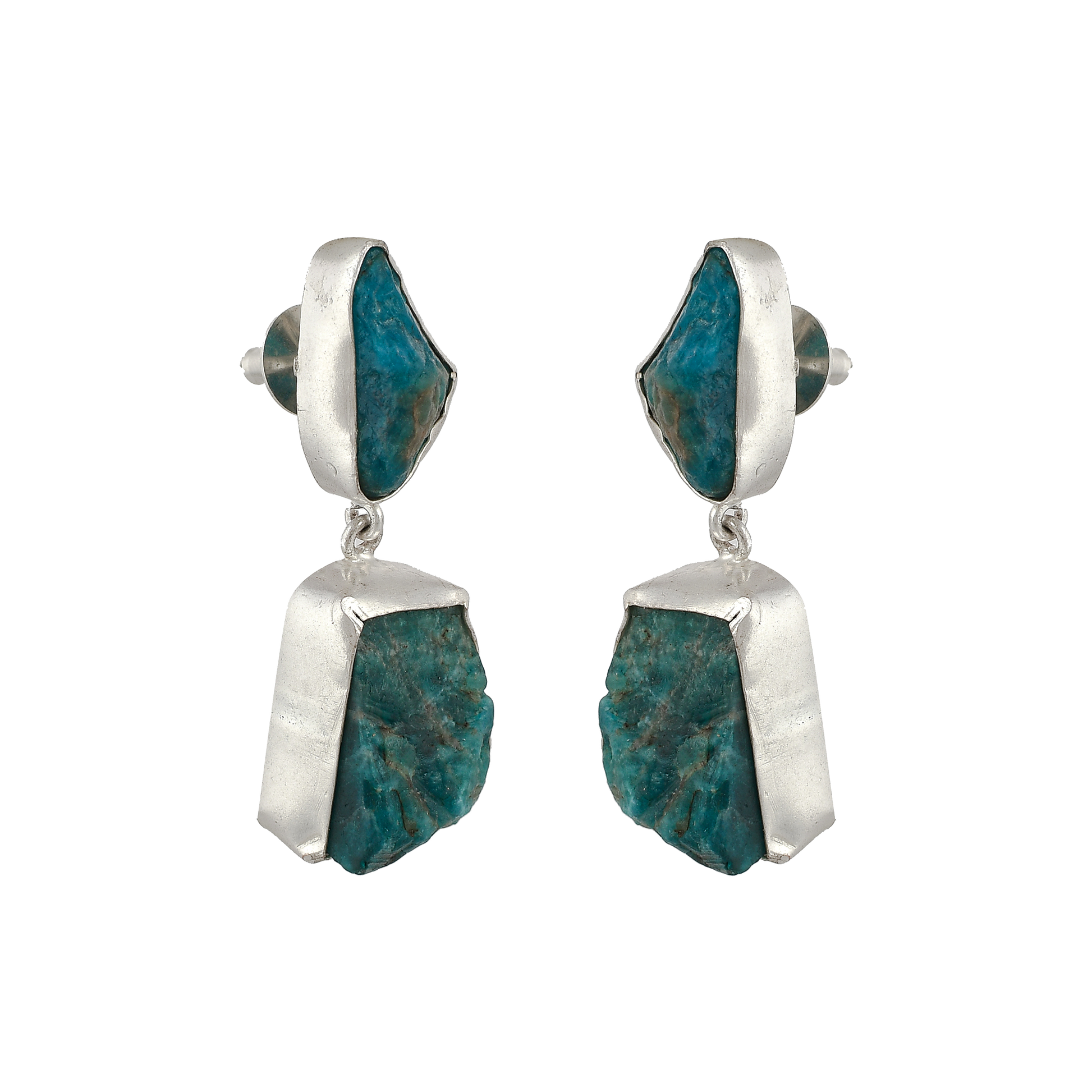 Apatite Rough Gemstone Stud Earring - DeKulture DKW-1078-SEJ