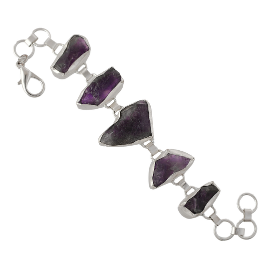 Amethyst Rough Gemstone Bracelet - DeKulture DKW-1091-BRJ