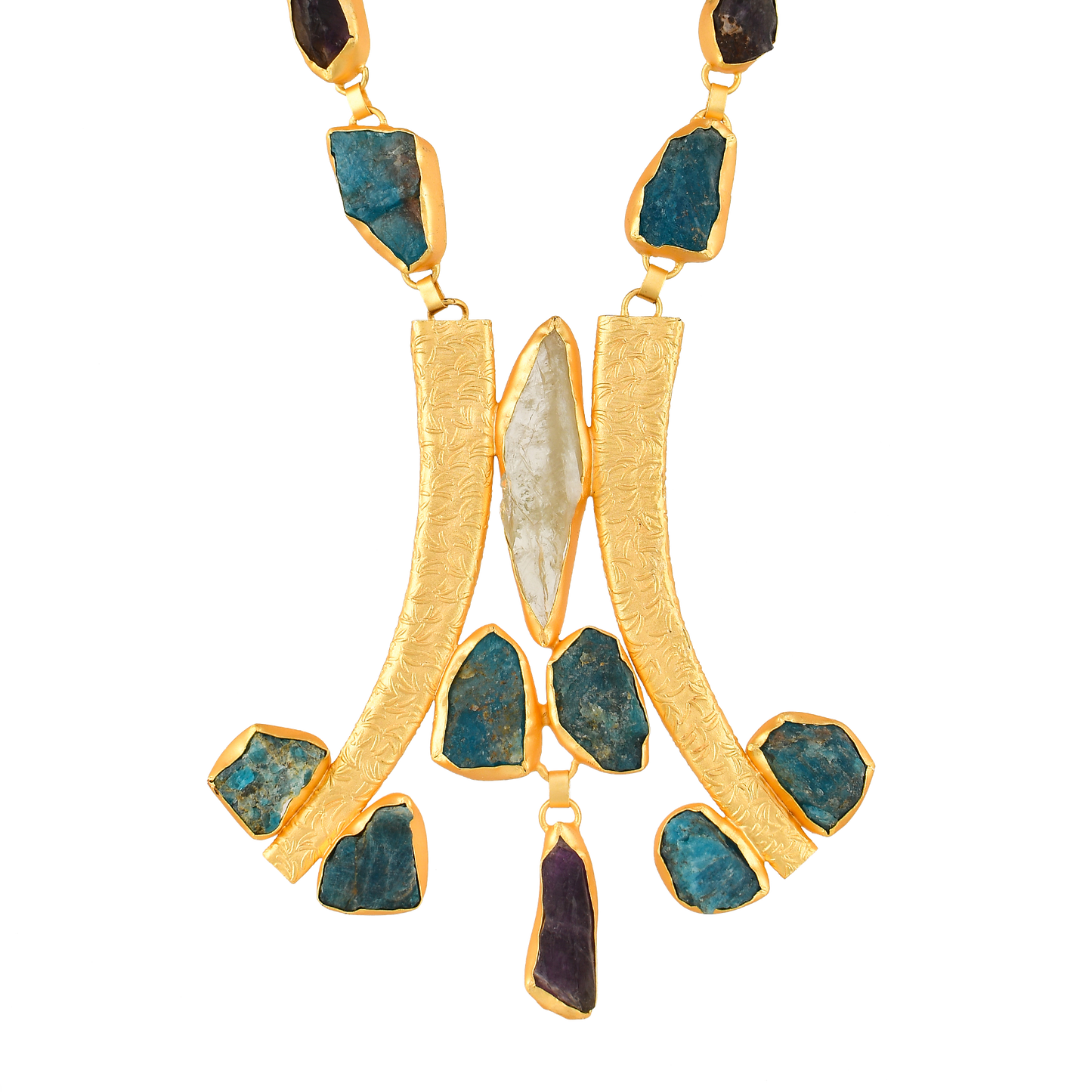 Apatite Amethyst Gemstone Necklace jewelry - DeKulture DKW-1092-NKJ