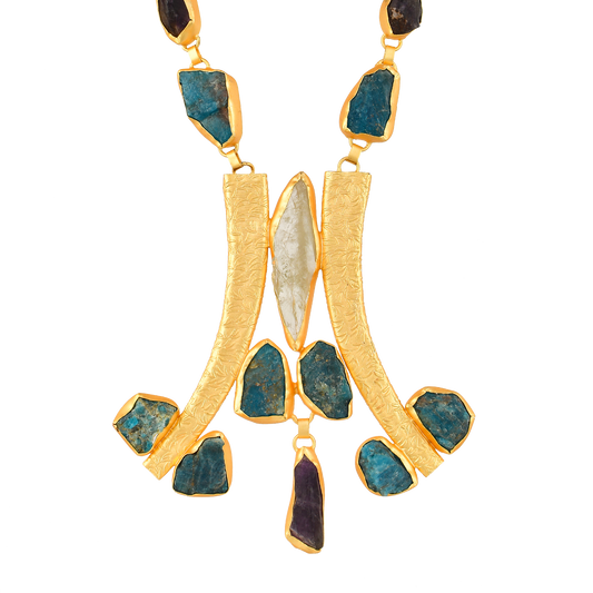 Apatite Amethyst Gemstone Necklace jewelry - DeKulture DKW-1092-NKJ