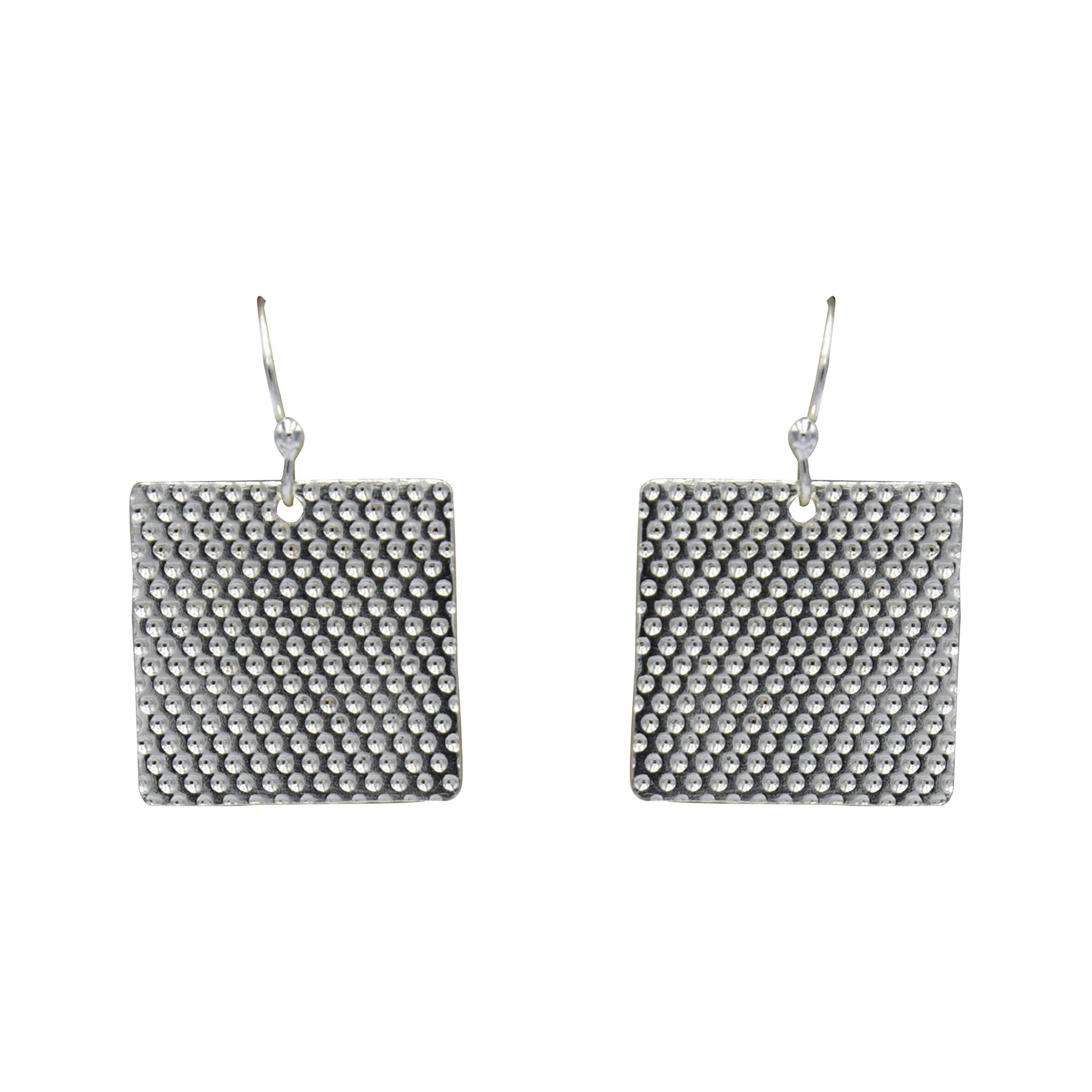 Hammered Silver Dangle Earring - DeKulture DKW-1309-SEJ