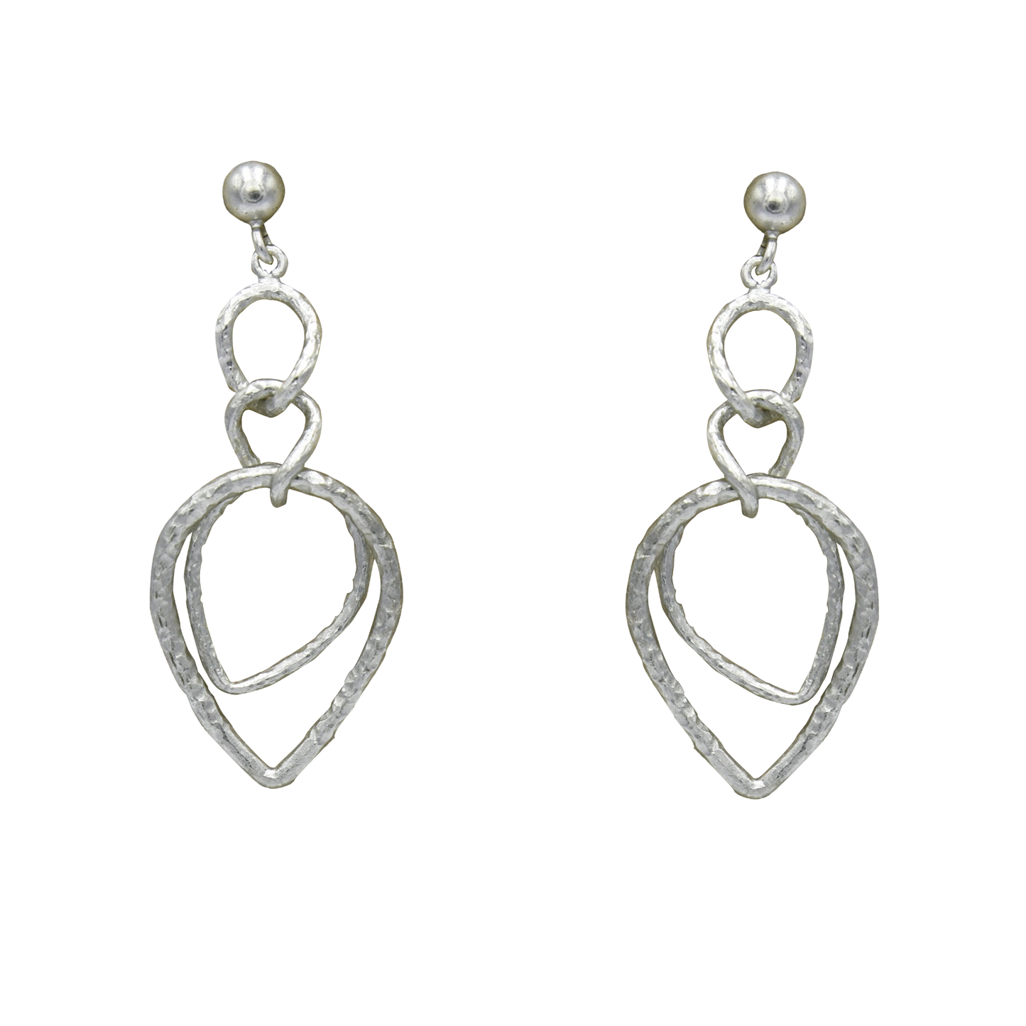 Intertwined Oval Silver Dangler Earring - DeKulture DKW-1311-SEJ