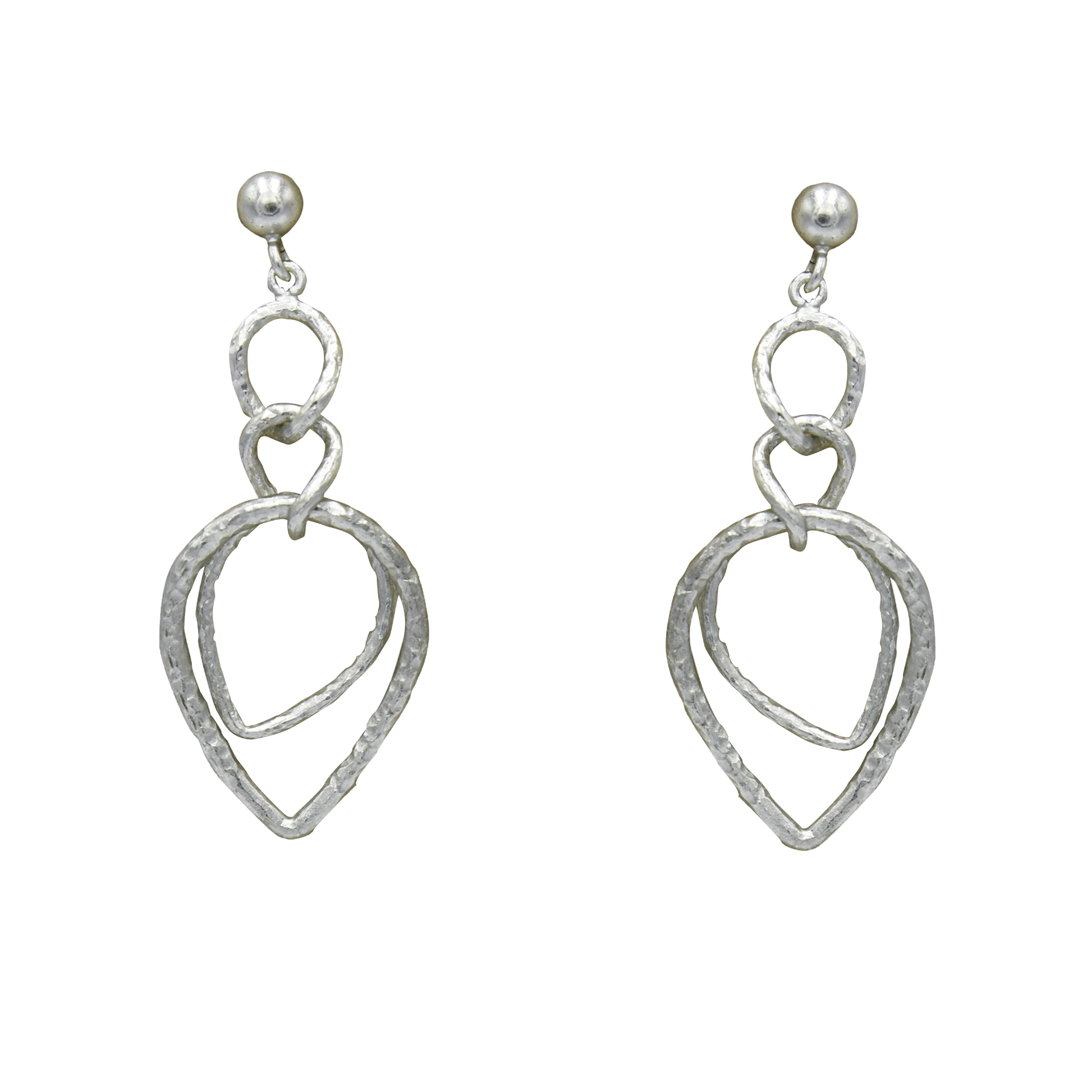 Intertwined Oval Silver Dangler Earring - DeKulture DKW-1311-SEJ