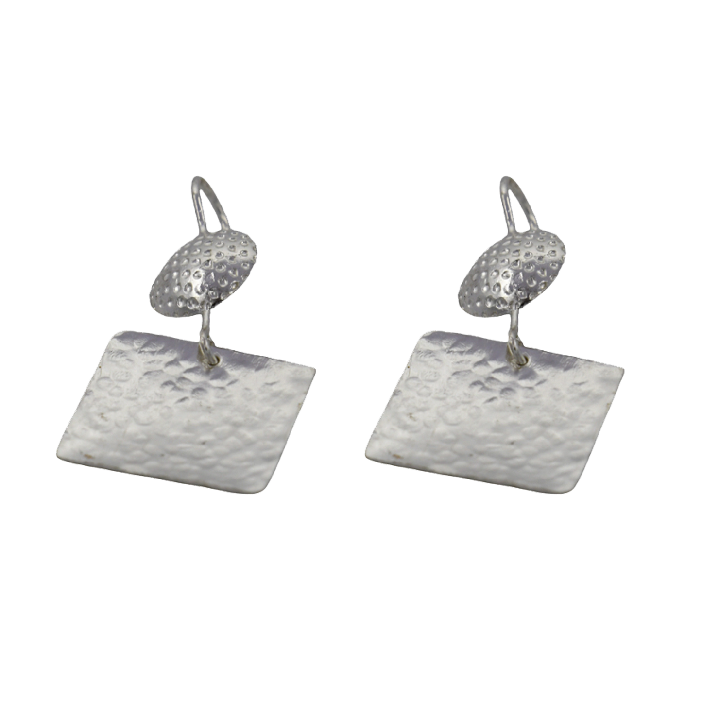 Textured Silver Open Hoop Stud Earring - DeKulture DKW-1313-SEJ