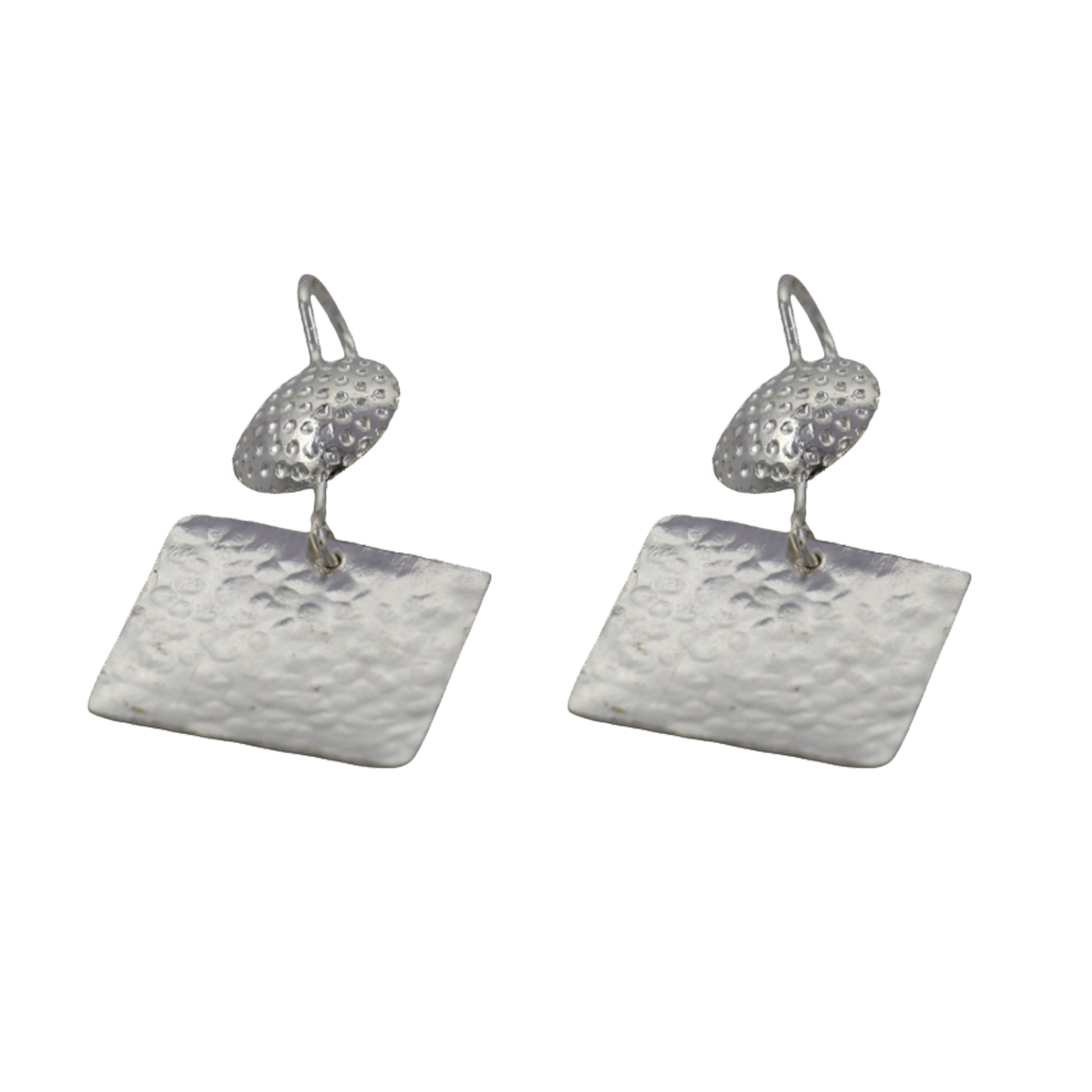 Textured Silver Open Hoop Stud Earring - DeKulture DKW-1313-SEJ