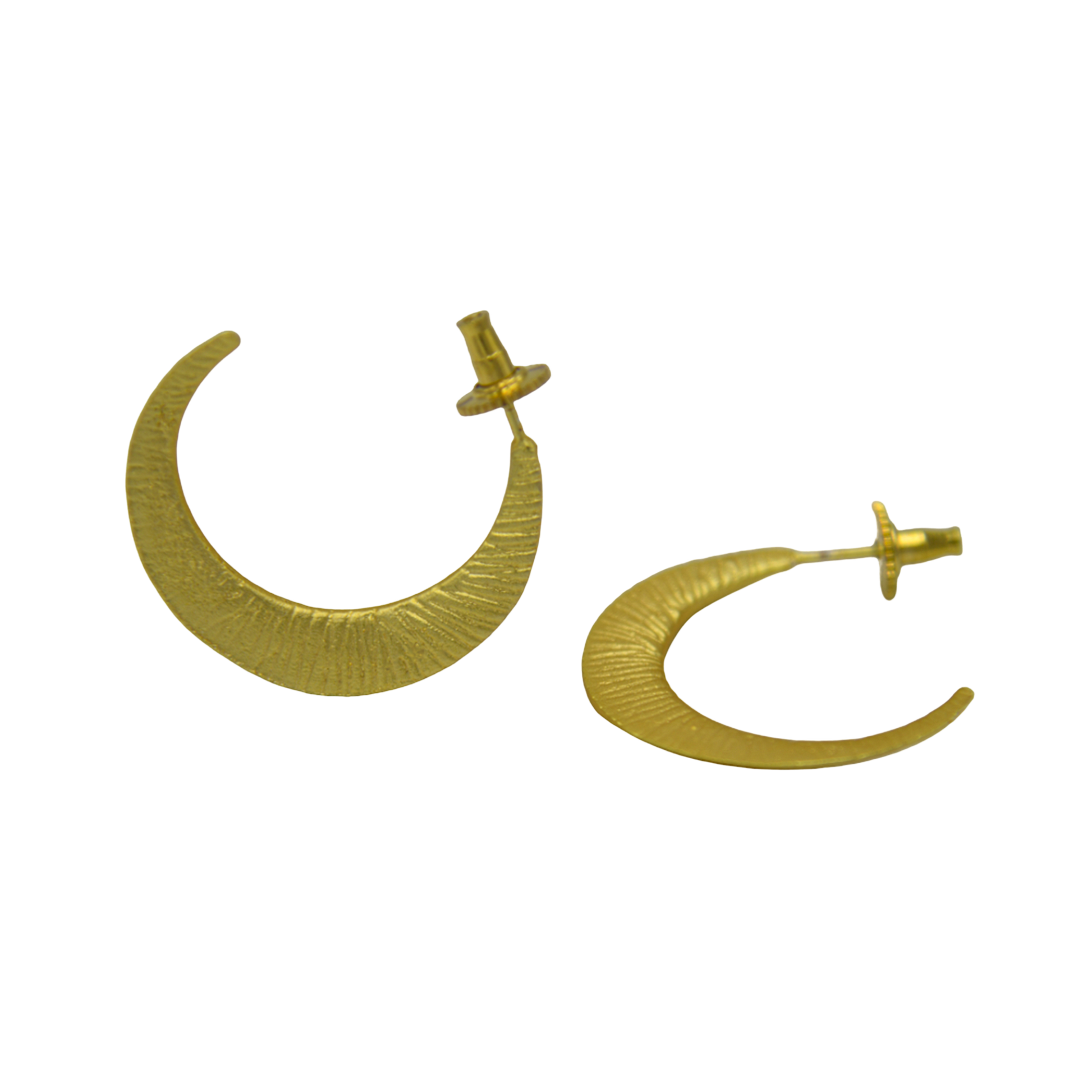 Crescent Moon Brass Earring - DeKulture DKW-1363-SEJ