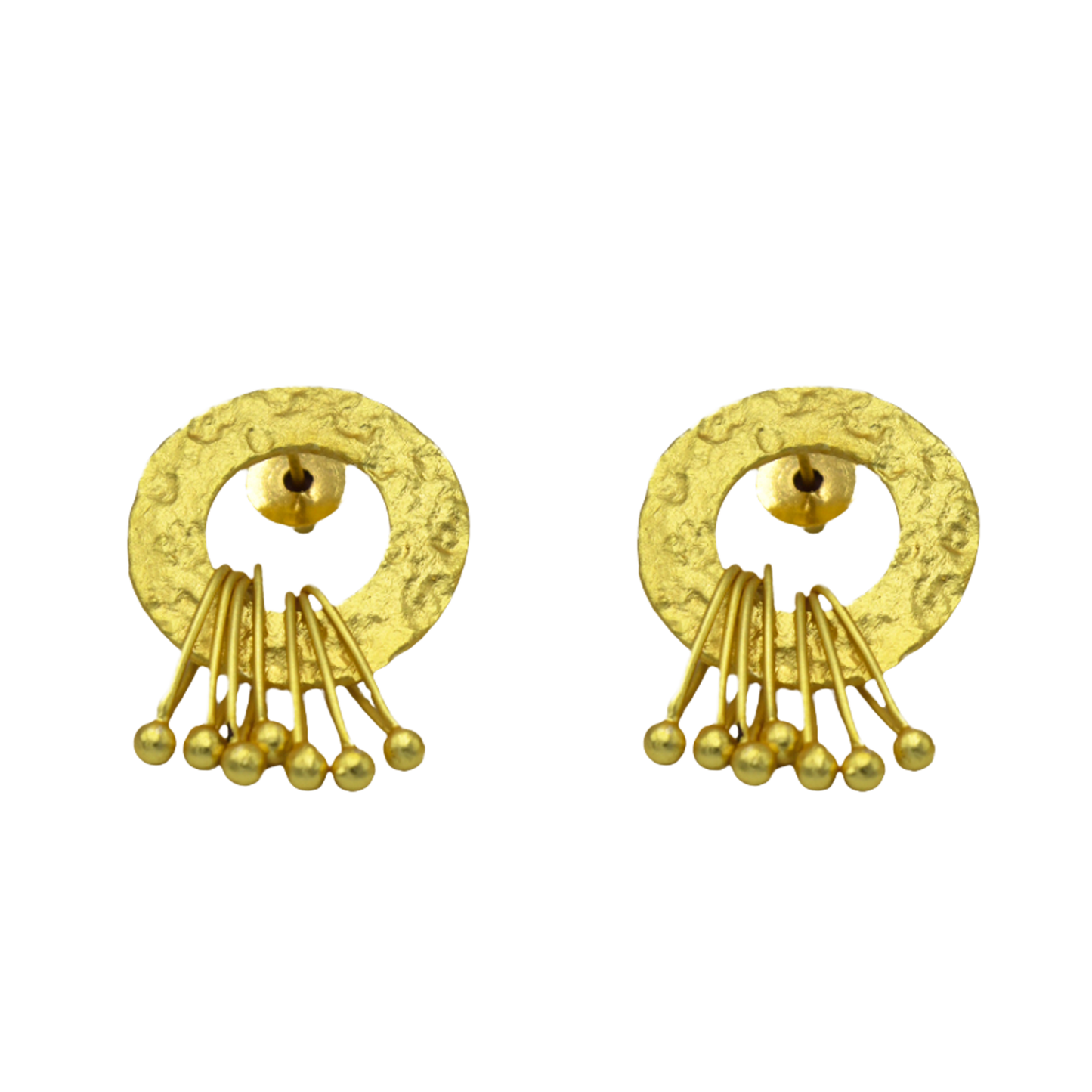 Circle with Safety Pin Danglers Stud Earring - DeKulture DKW-1411-SEJ