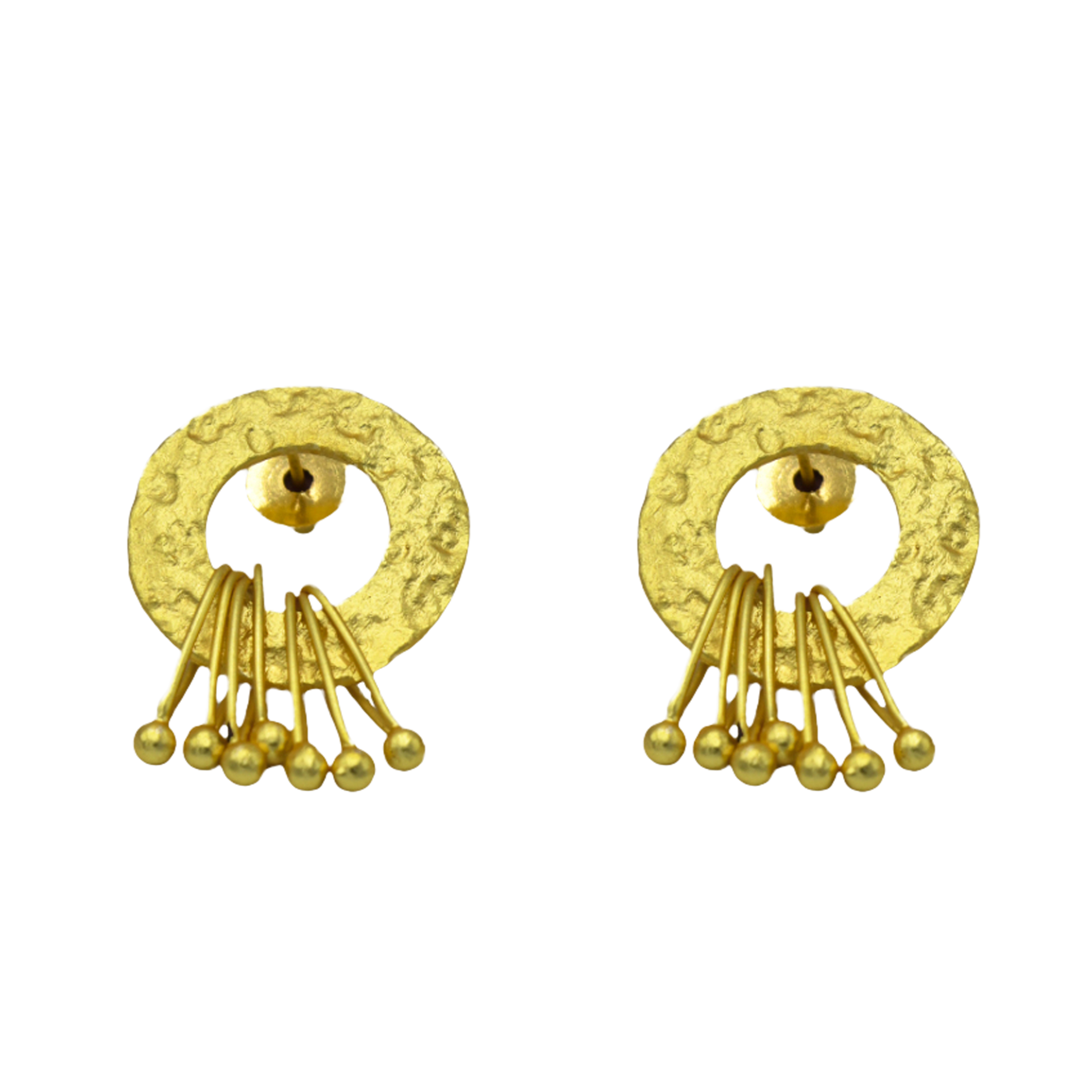 Circle with Safety Pin Danglers Stud Earring - DeKulture DKW-1411-SEJ