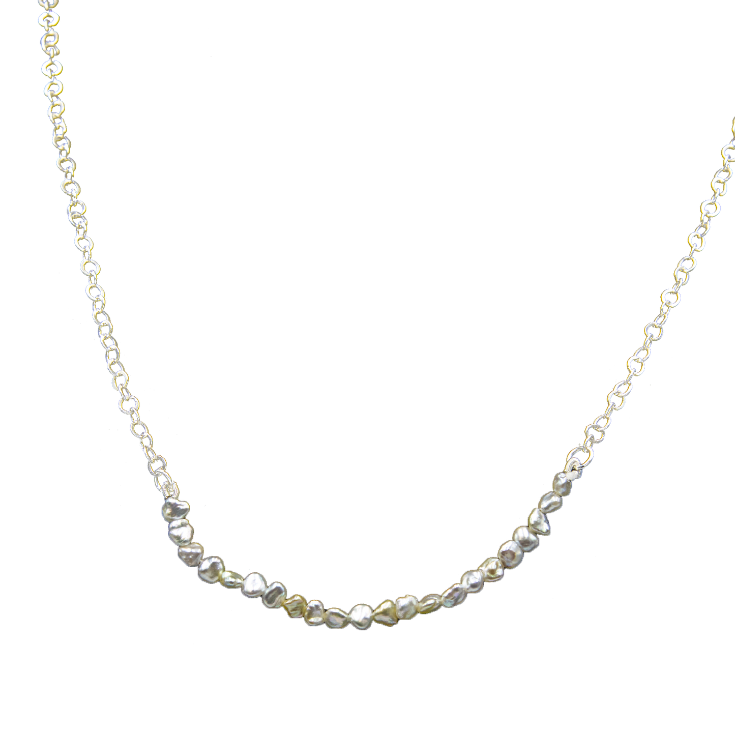 Freshwater Pearl Silver Plated Chain Necklace - DeKulture DKW-1483-NKJ