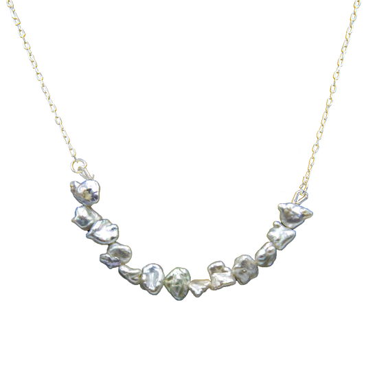 Baroque Pearl Silver Plated Chain Necklace - DeKulture DKW-1484-NKJ