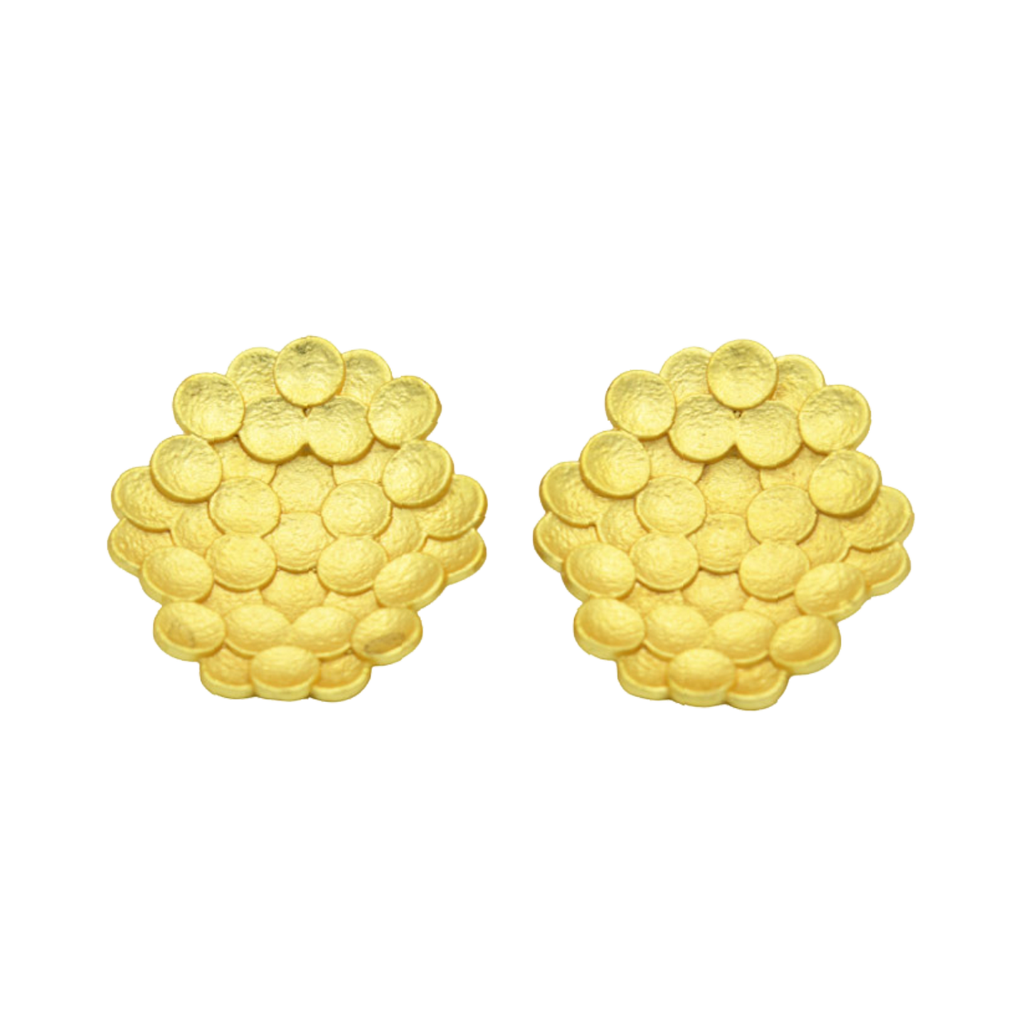 Bee Hive Hammered Brass Stud Earring - DeKulture DKW-1505-SEJ