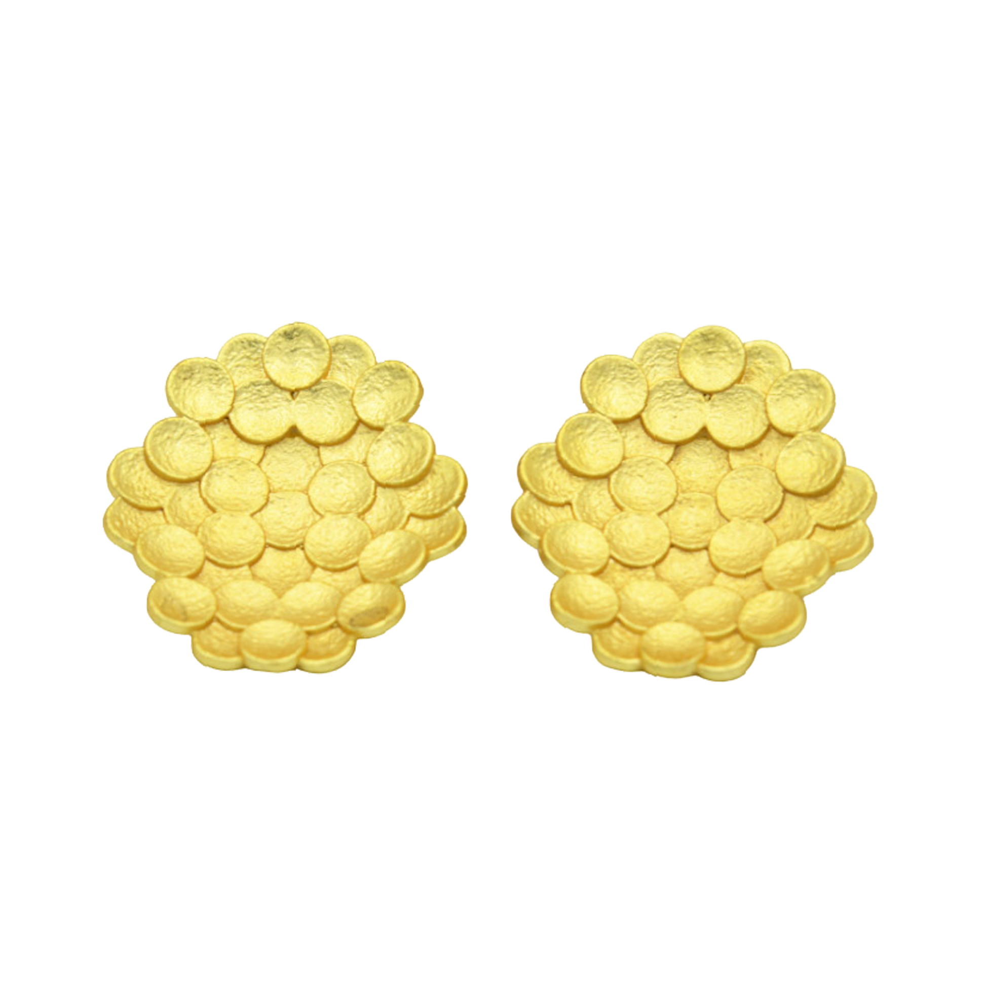 Bee Hive Hammered Brass Stud Earring - DeKulture DKW-1505-SEJ